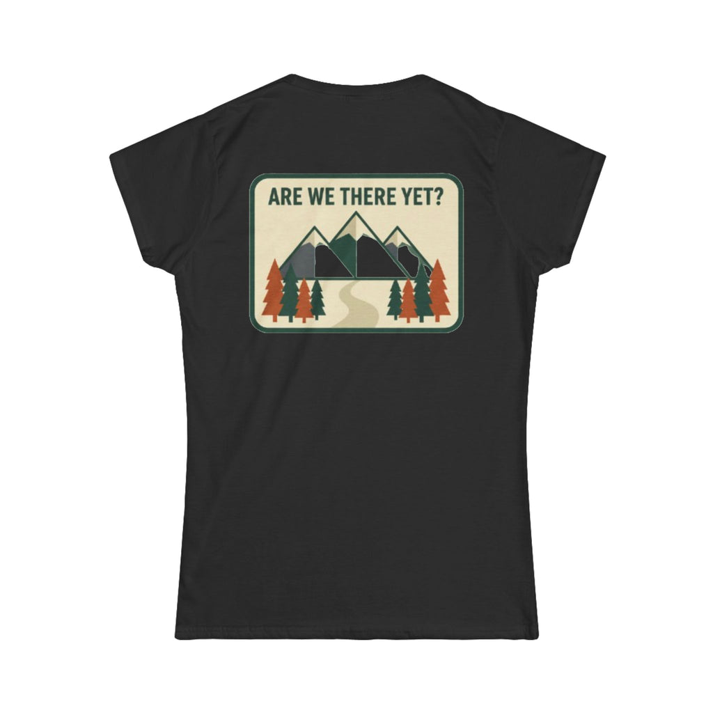 Are We There Yet? Women's Tee — Retro Mountain Adventure Graphic