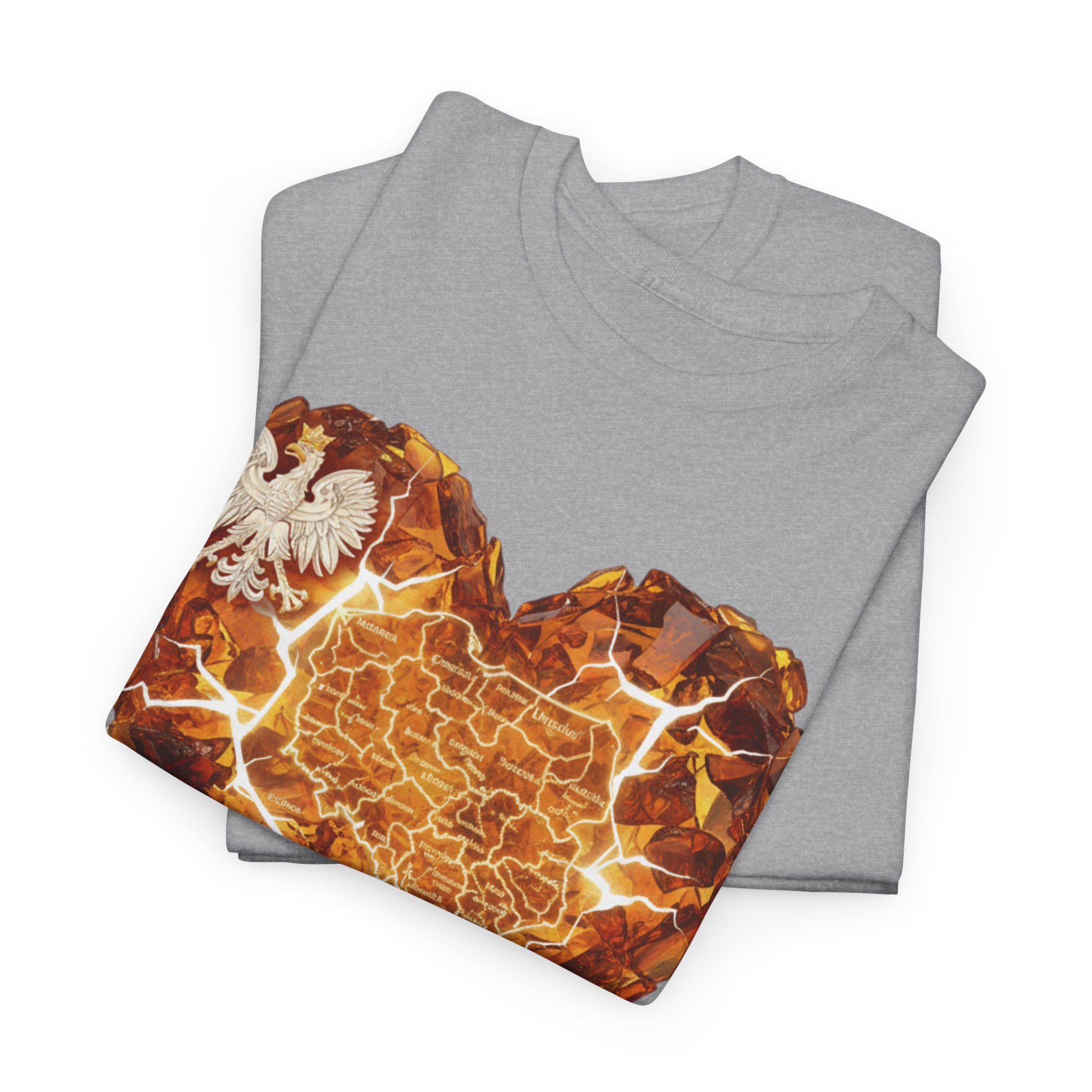 Polish Pride Heart Flame Tee | Polska Heritage T-Shirt