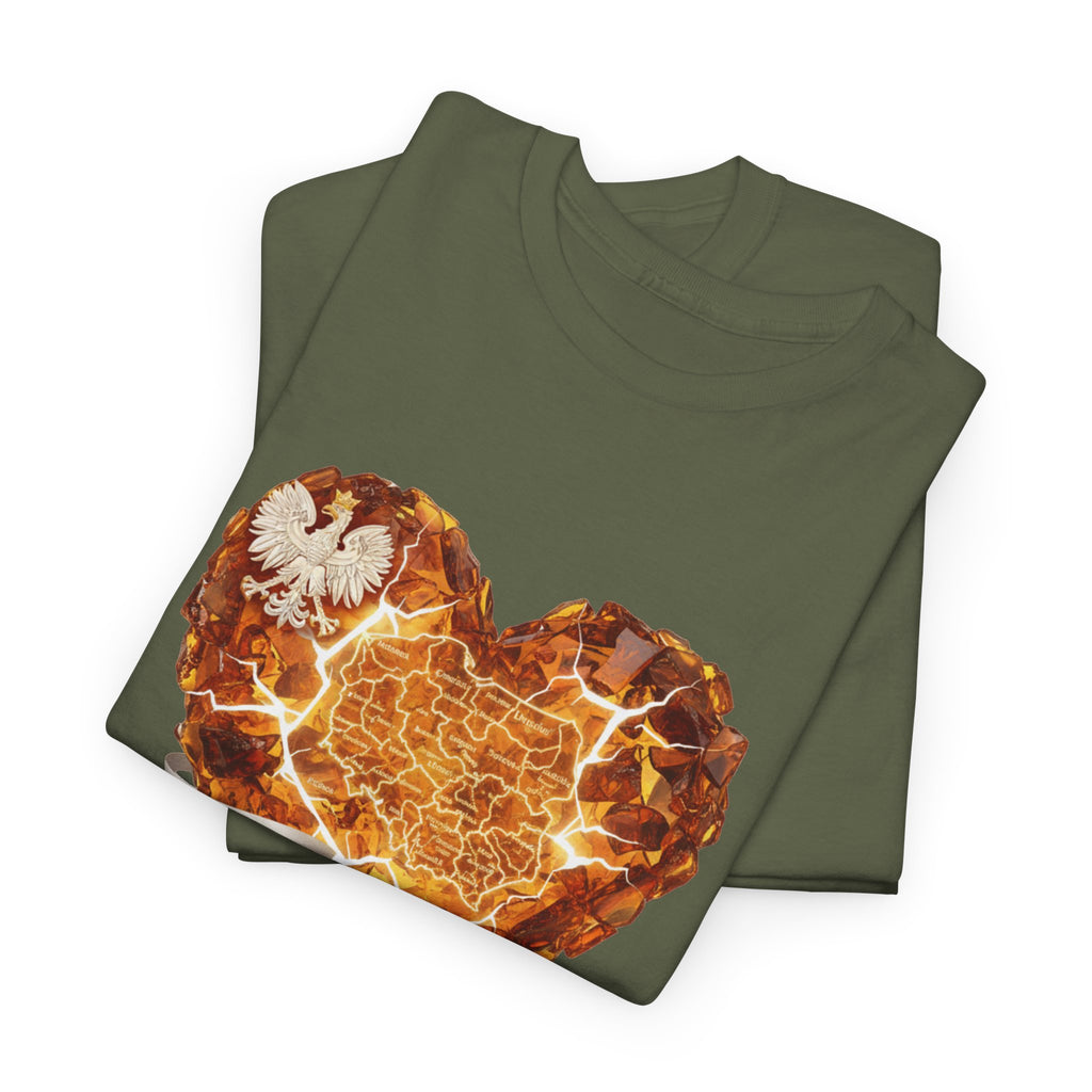 Polish Pride Heart Flame Tee | Polska Heritage T-Shirt