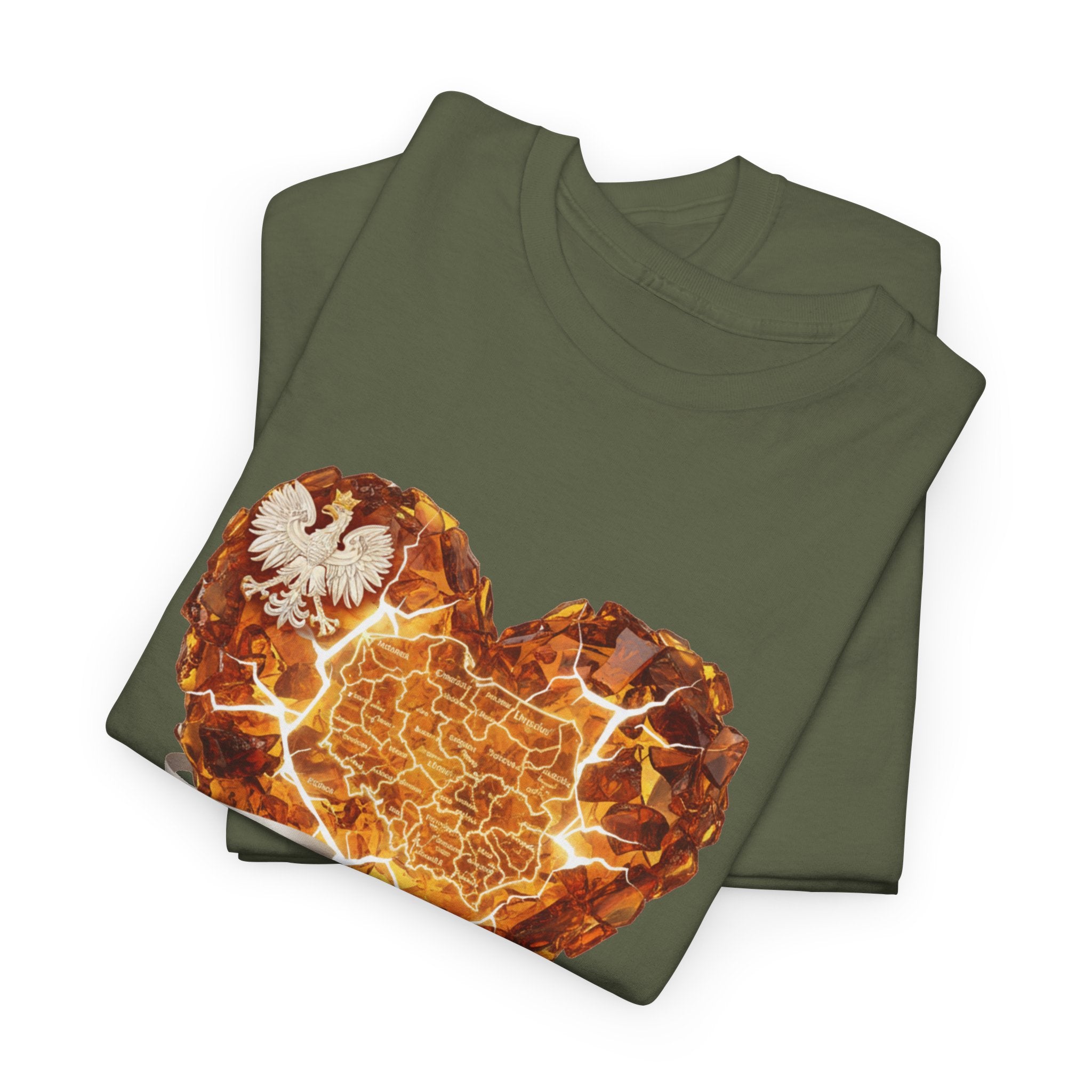 Polish Pride Heart Flame Tee | Polska Heritage T-Shirt