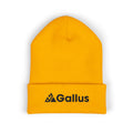 Embroidered 'GALLUS' Cuffed Beanie — Warm Yellow Knit Hat