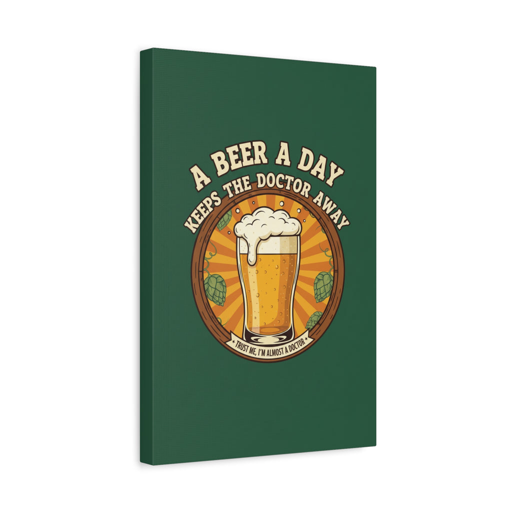 A Beer a Day Canvas Wall Art — Pint of Stout Home Decor