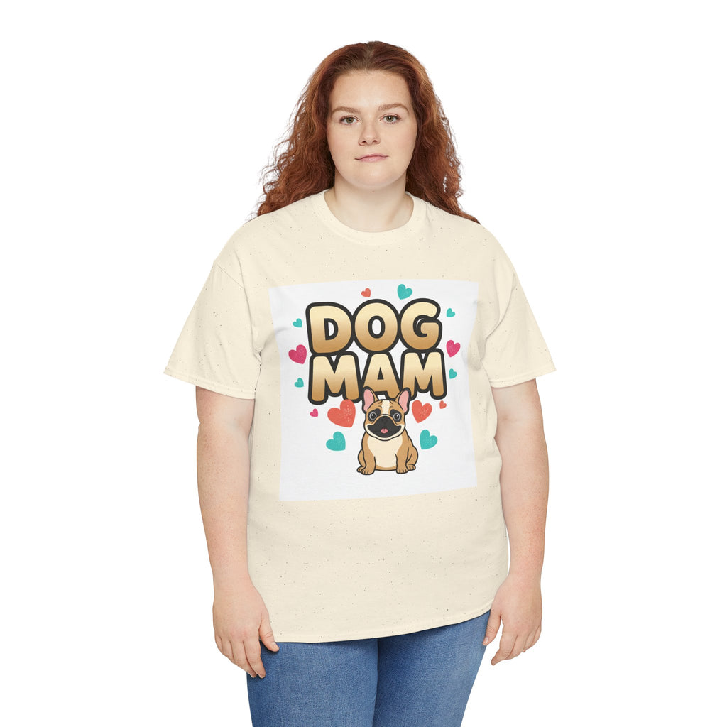 Dog Mom T-Shirt — Cute Pug Design with Hearts, Perfect Gift for Dog Lovers