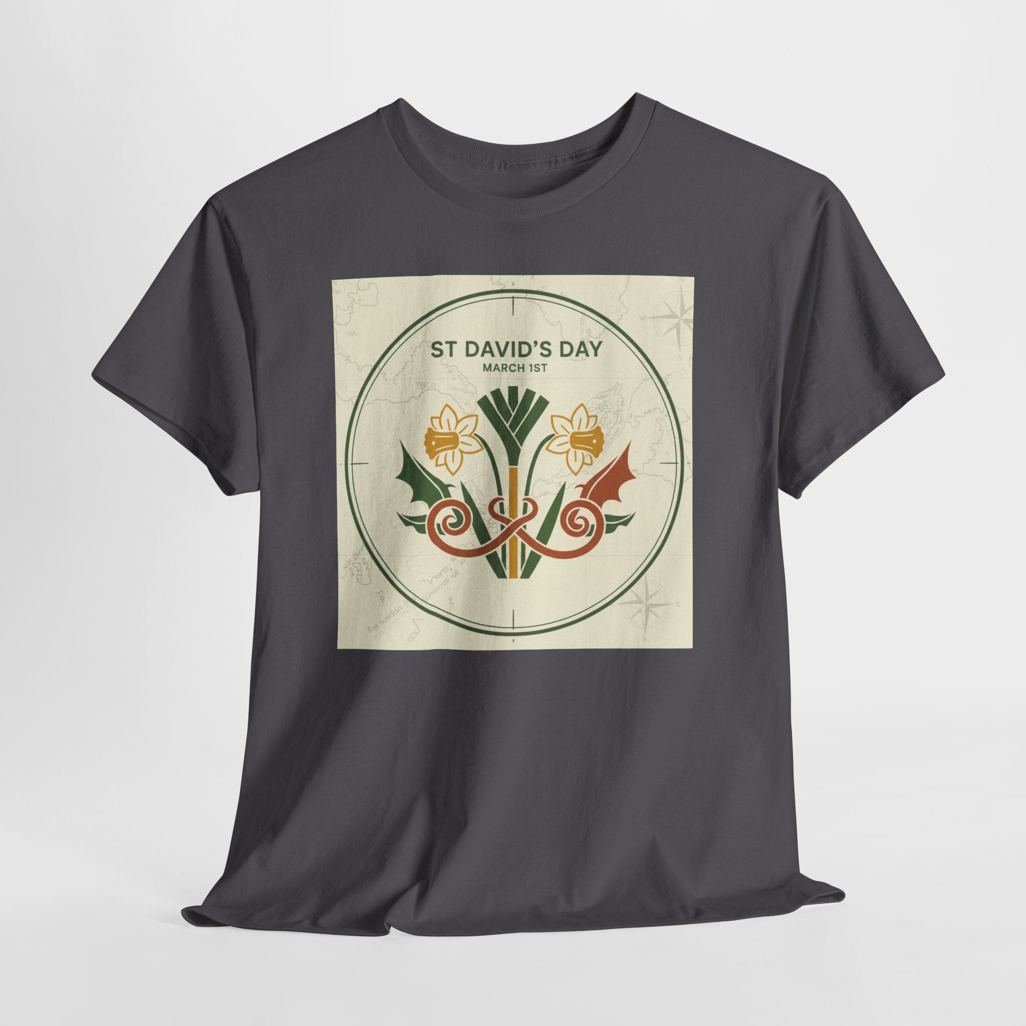 St. David's Day Floral Tee — Welsh Daffodil & Leek Celebration Shirt