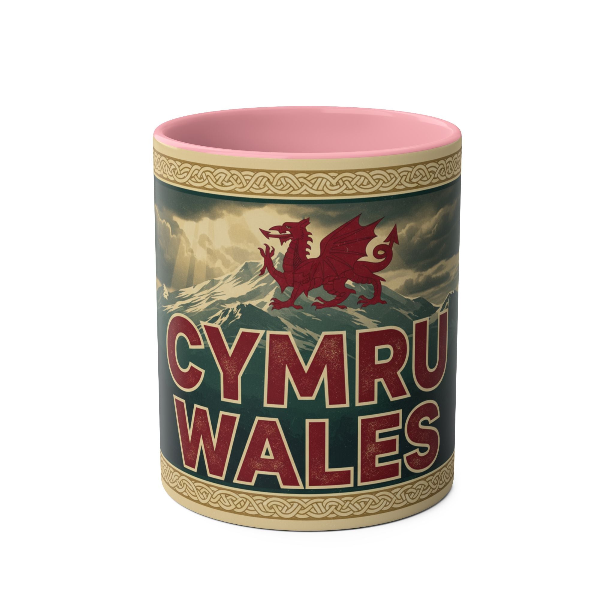 Cymru Wales Coffee Mug — Red Two-Tone 11oz Welsh Dragon Mug