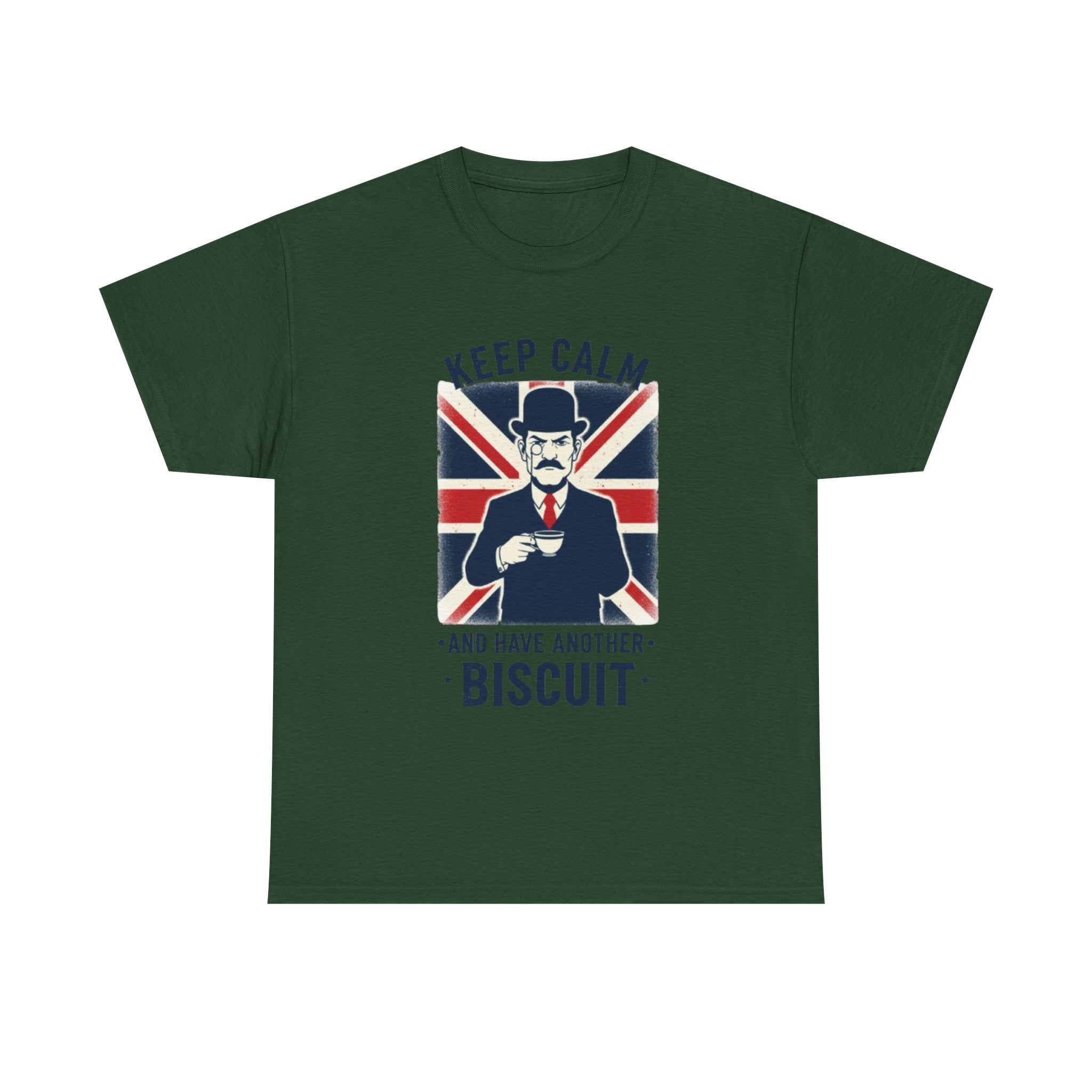 Keep Calm and Have Another Biscuit T‑Shirt - British Union Jack Tea Humor