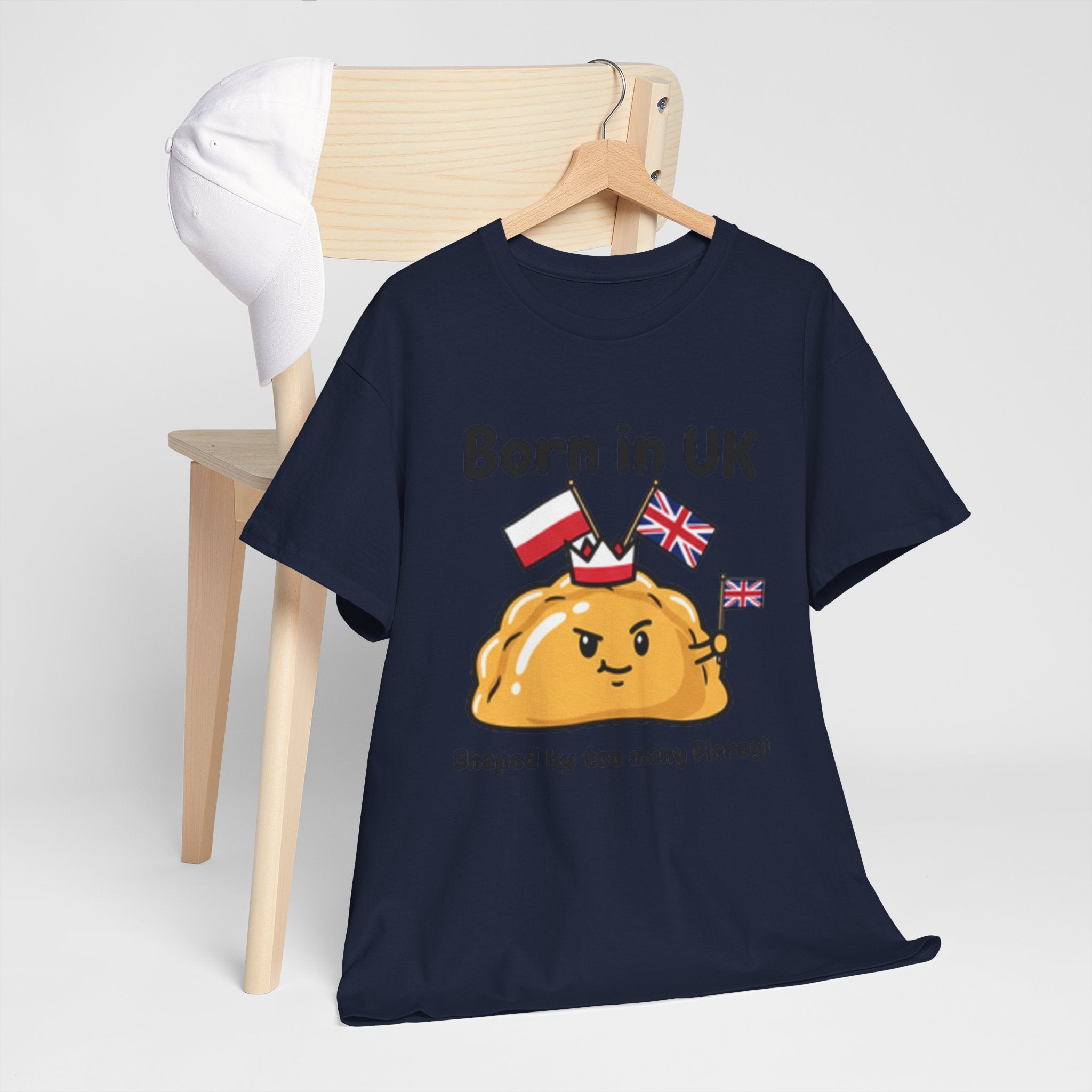 Born in UK Pierogi T‑Shirt — Funny Polish‑British Pride Tee
