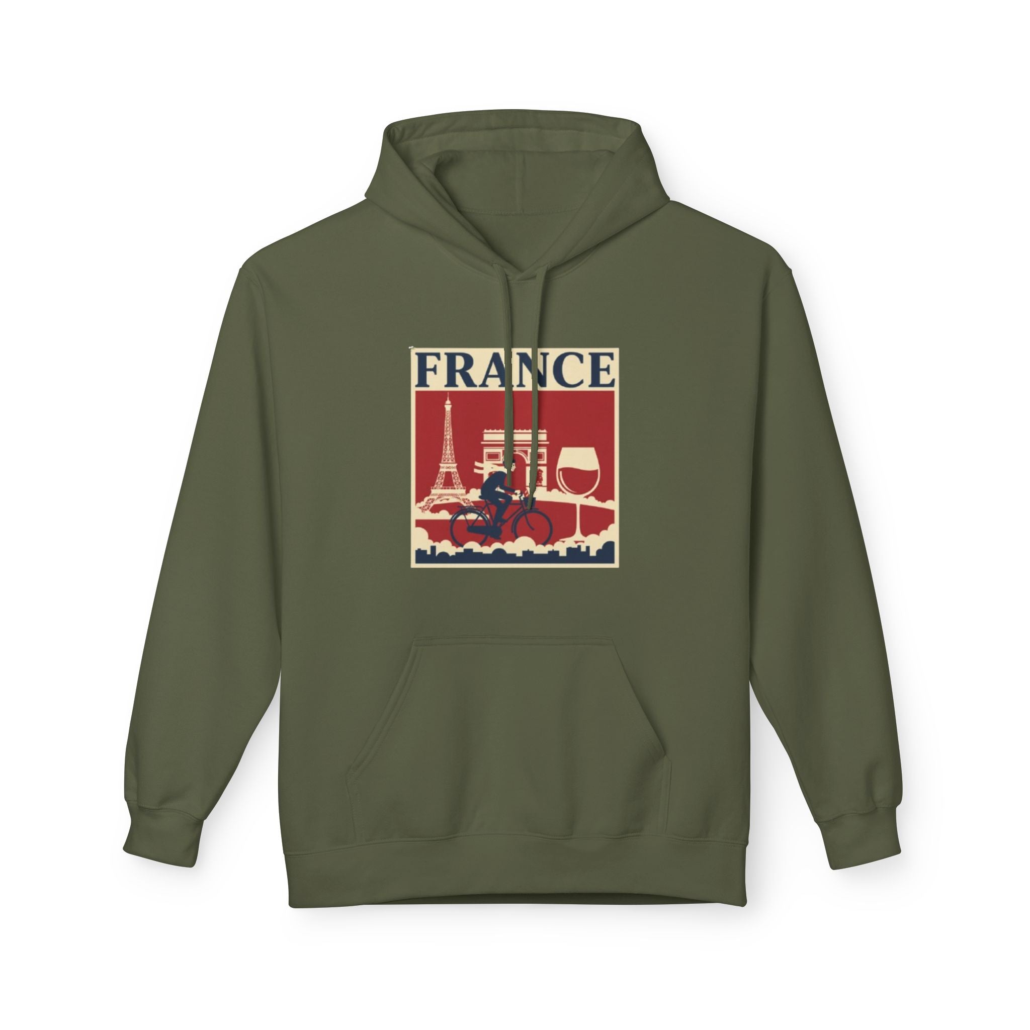 France Retro Travel Hoodie — Eiffel Tower Wine Vintage Paris Sweatshirt