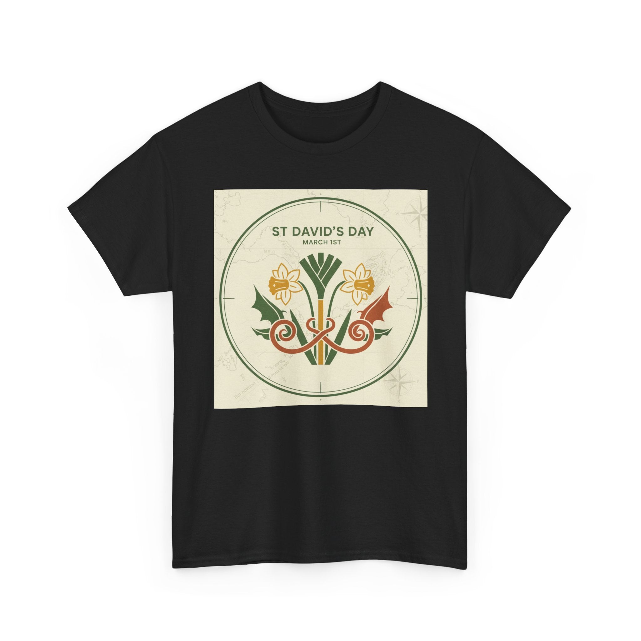 St. David's Day Floral Tee — Welsh Daffodil & Leek Celebration Shirt