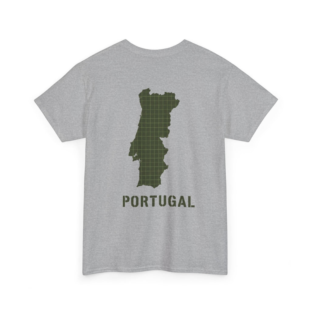 Portugal Map T-Shirt — Vintage Green Grid Portugal Tee