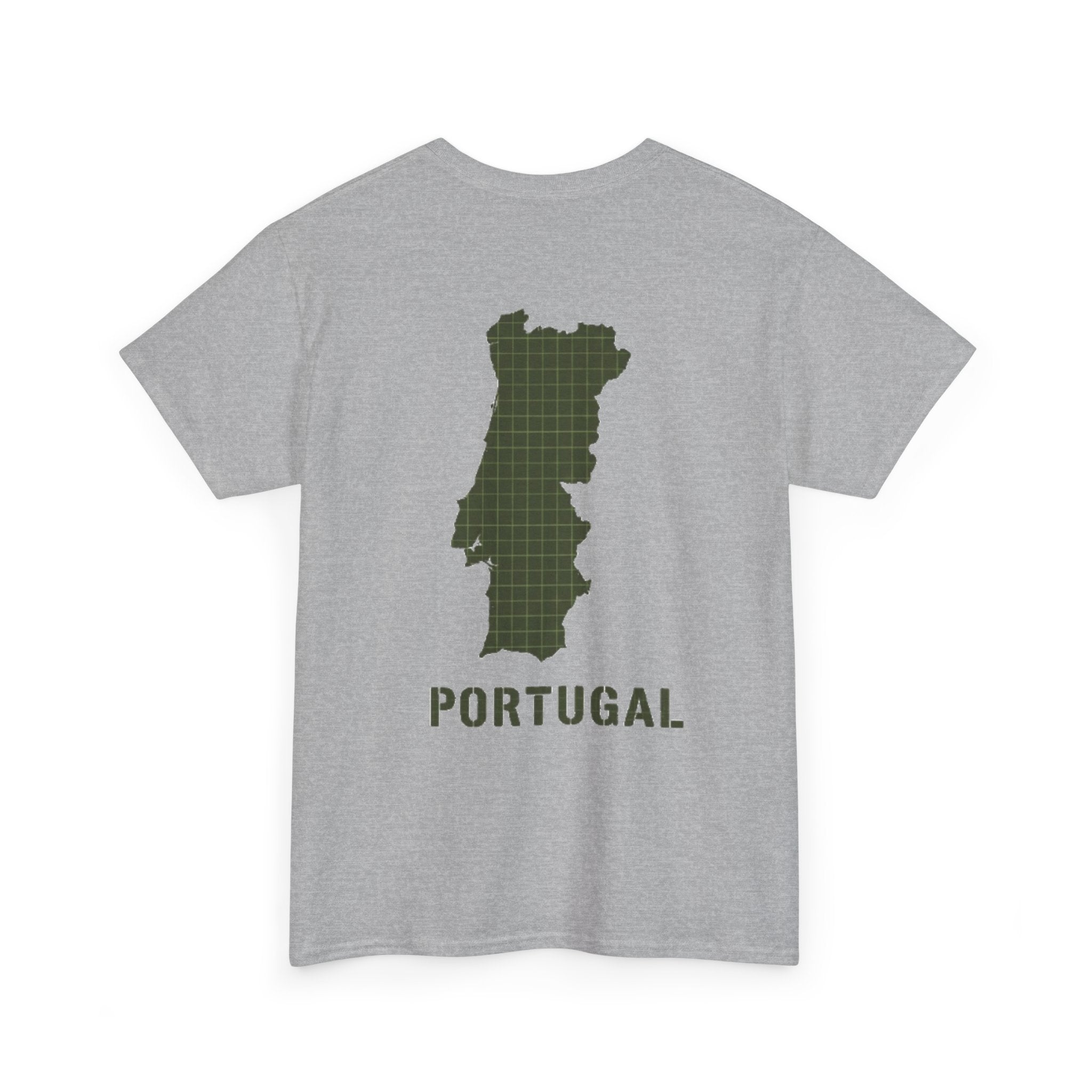 Portugal Map T-Shirt — Vintage Green Grid Portugal Tee