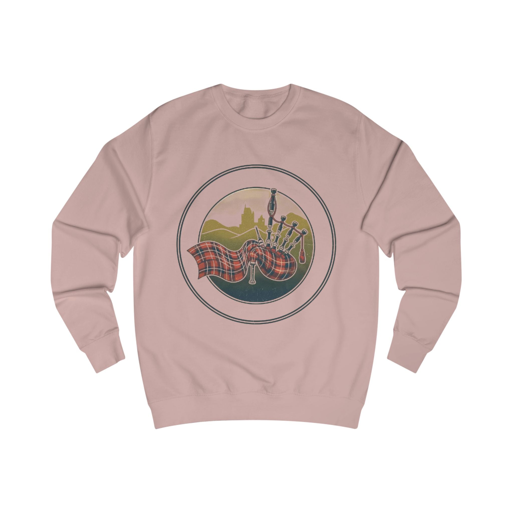 Scottish Bagpipes Sweatshirt — Vintage Tartan Highland Music Crewneck