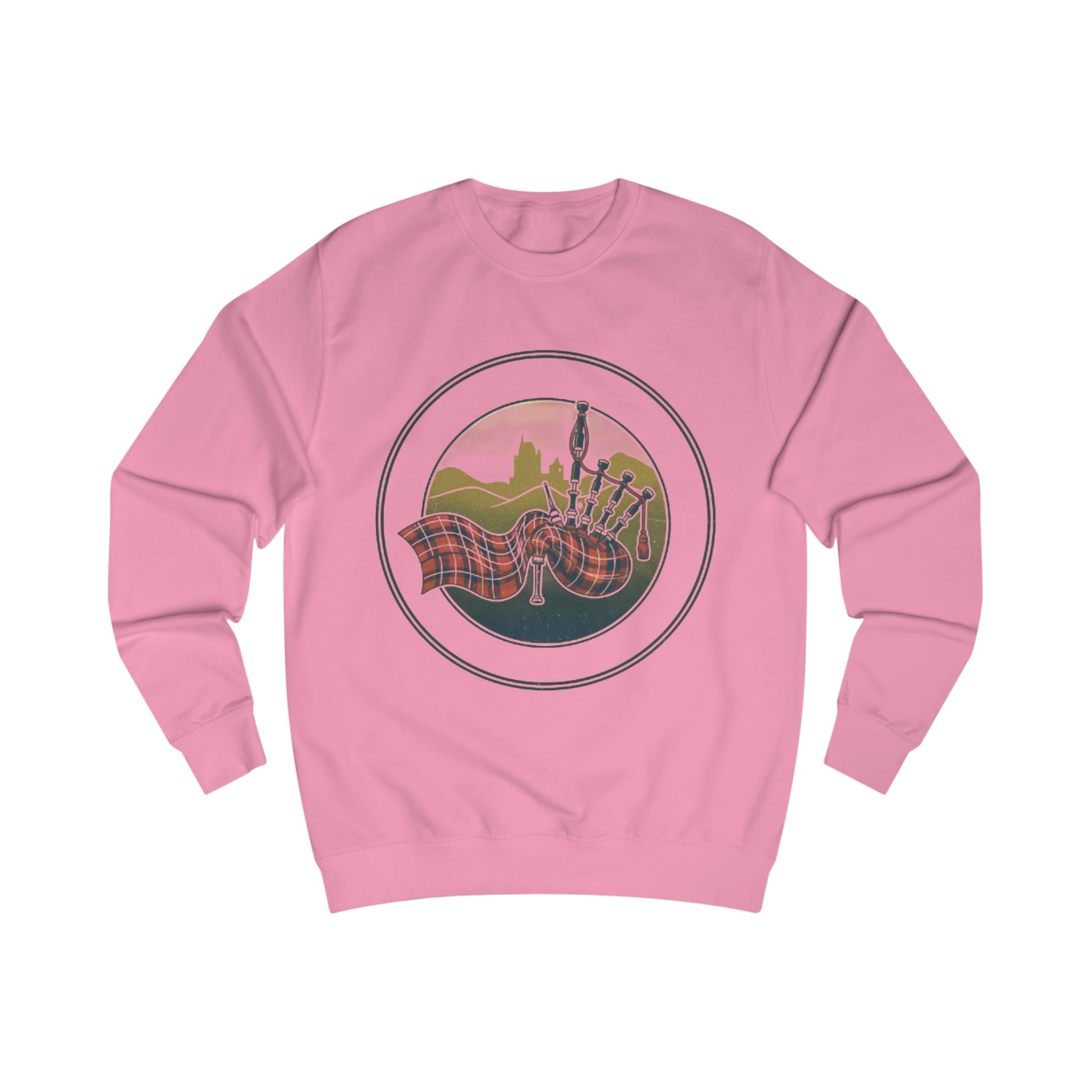 Scottish Bagpipes Sweatshirt — Vintage Tartan Highland Music Crewneck