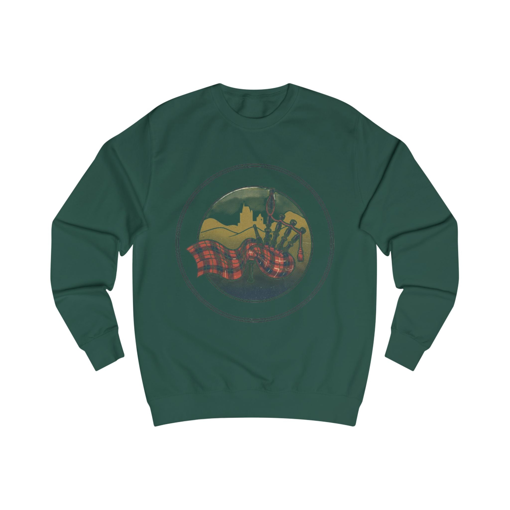 Scottish Bagpipes Sweatshirt — Vintage Tartan Highland Music Crewneck