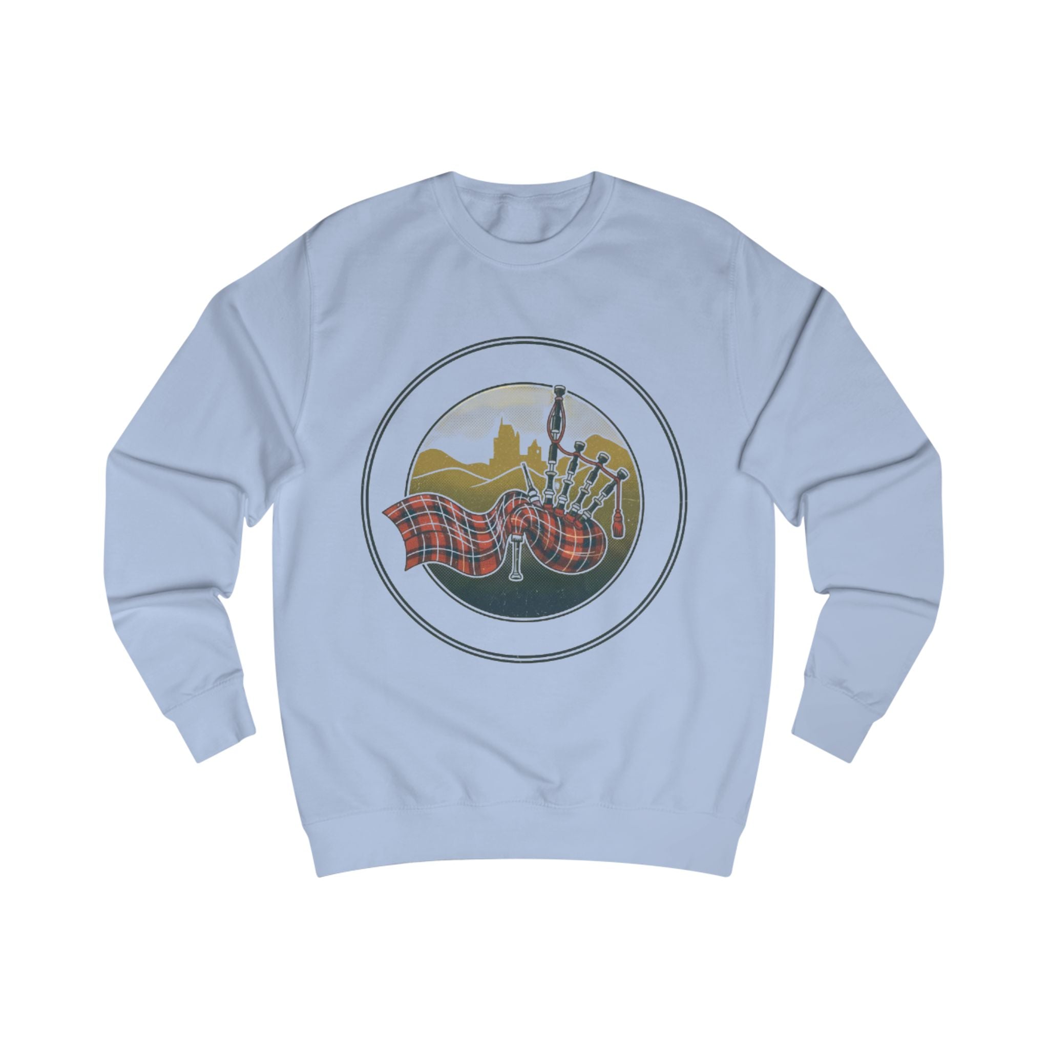 Scottish Bagpipes Sweatshirt — Vintage Tartan Highland Music Crewneck