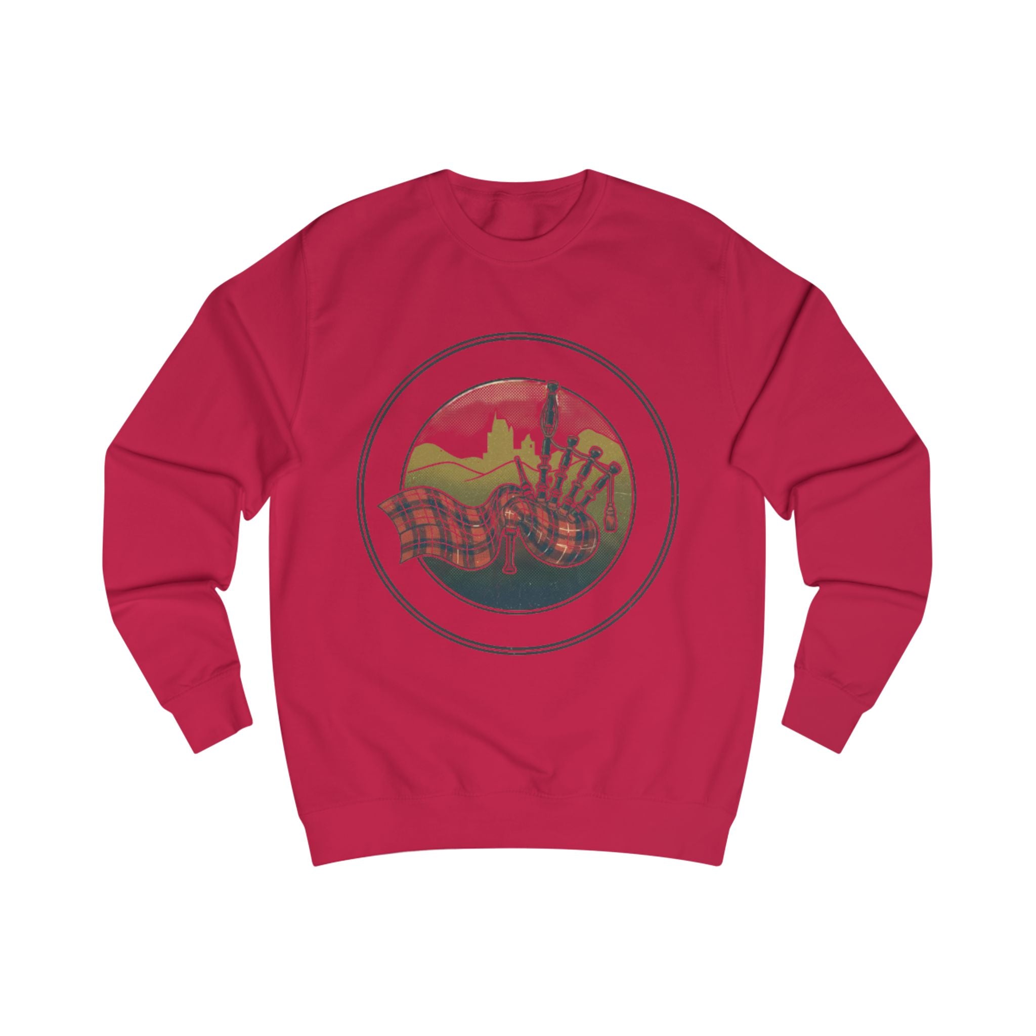 Scottish Bagpipes Sweatshirt — Vintage Tartan Highland Music Crewneck