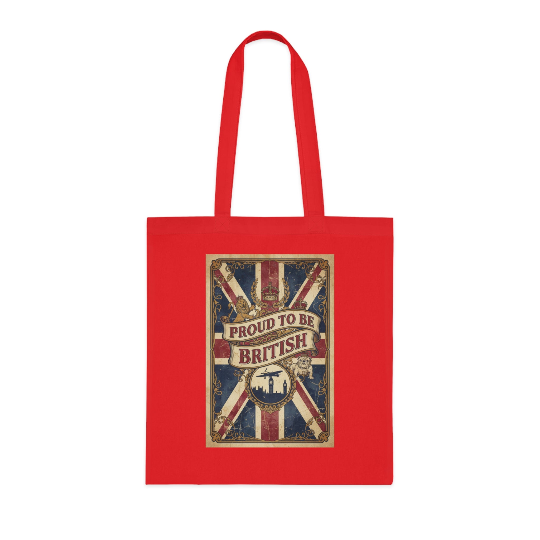 Proud to Be British Cotton Tote Bag — Union Jack Retro Flag Shopper