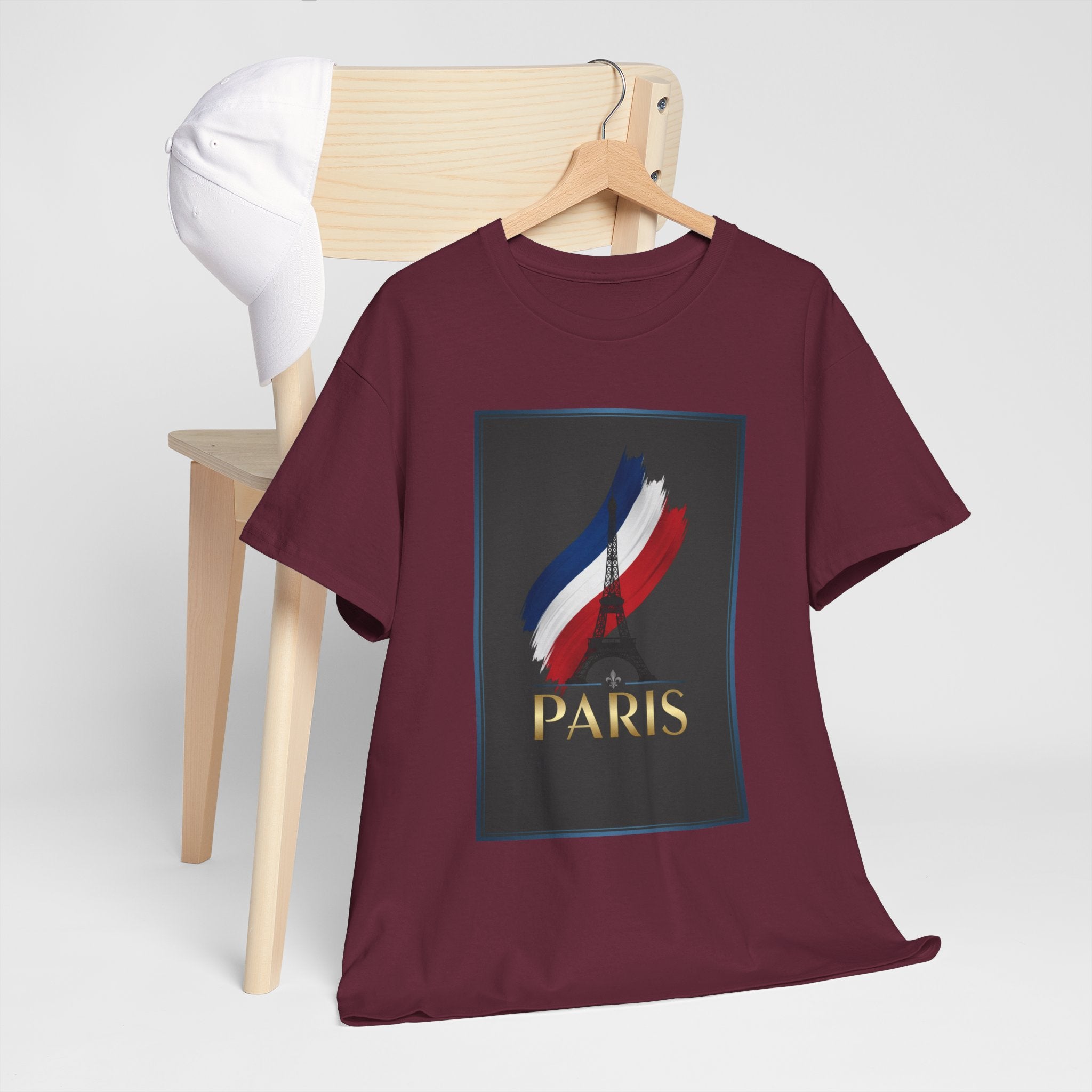 Paris Tricolor Graphic Tee — French Flag Brushstroke T-Shirt