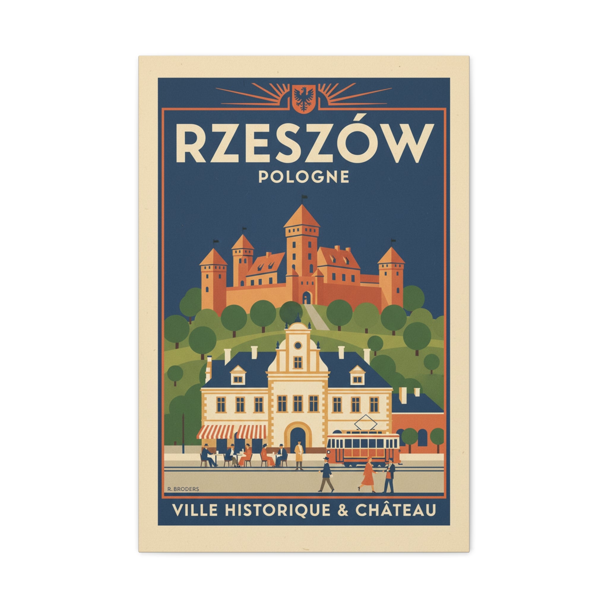 Rzeszów Vintage Travel Poster Canvas - Matte Stretched Wall Art