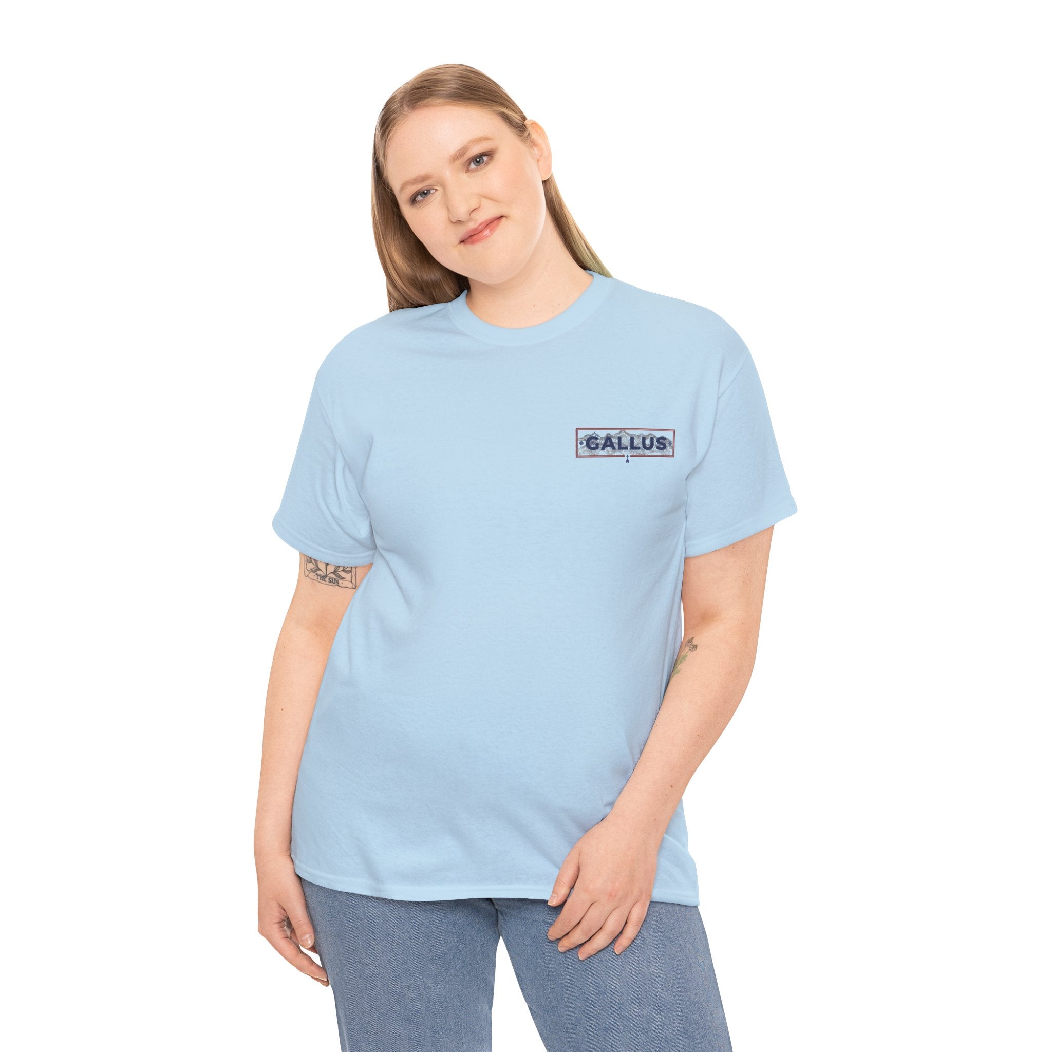 Gallus Logo Tee — Minimal Chest Patch White T-Shirt