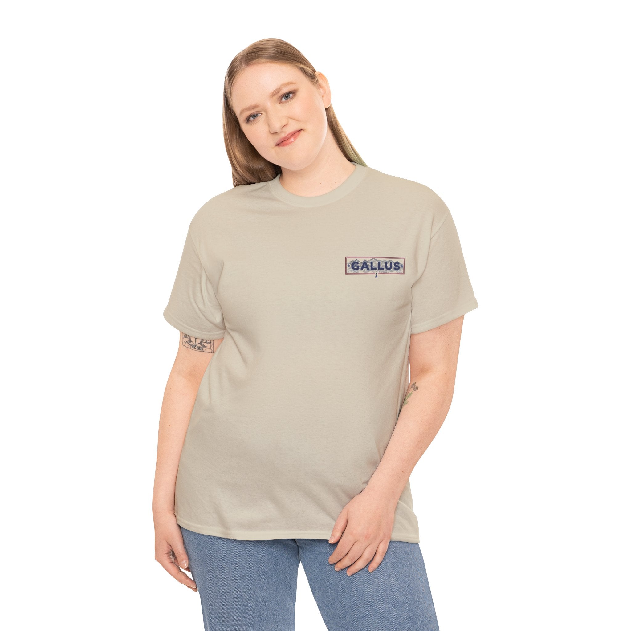 Gallus Logo Tee — Minimal Chest Patch White T-Shirt
