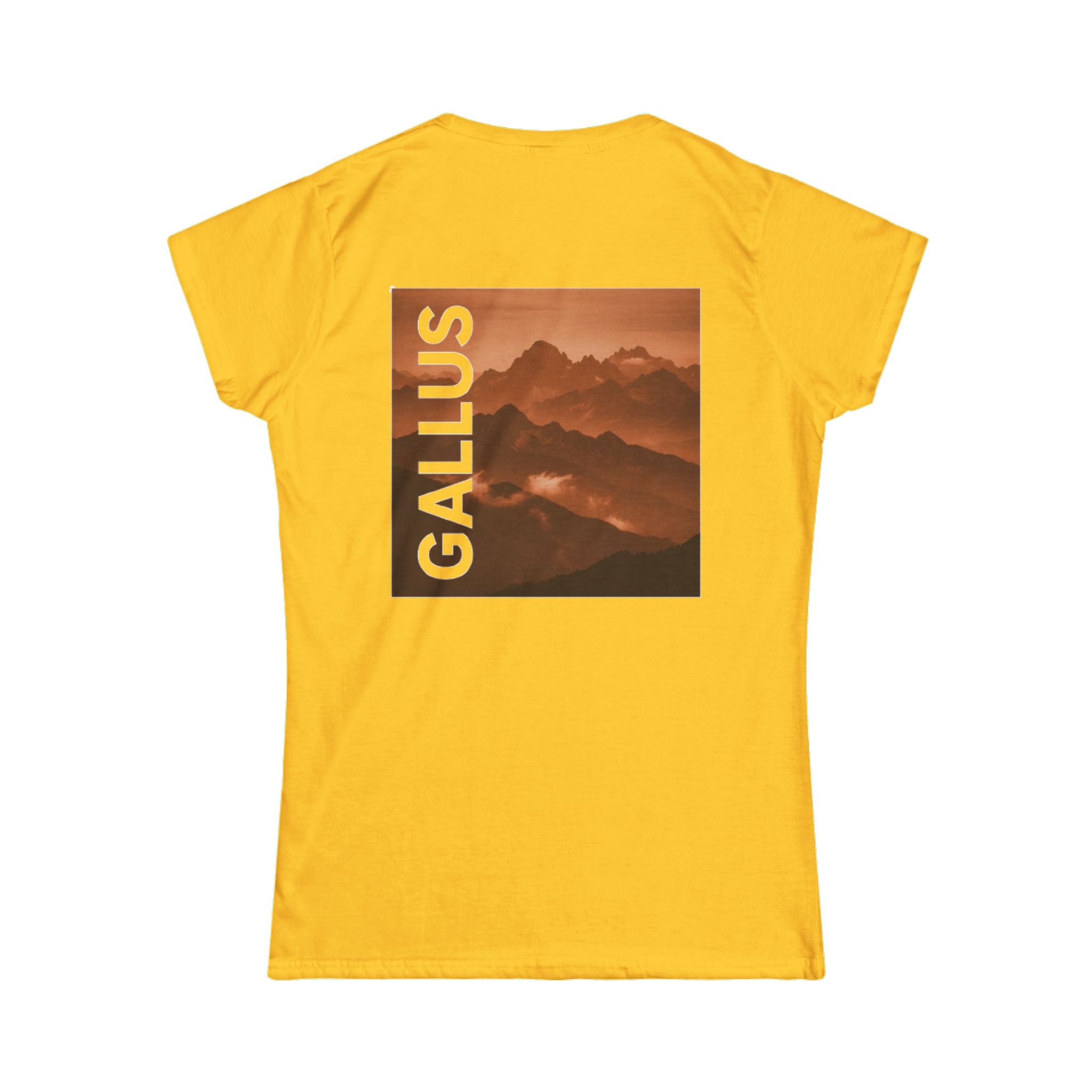 Gallus Mountain Graphic Tee — Women's Yellow Scenic T-Shirt