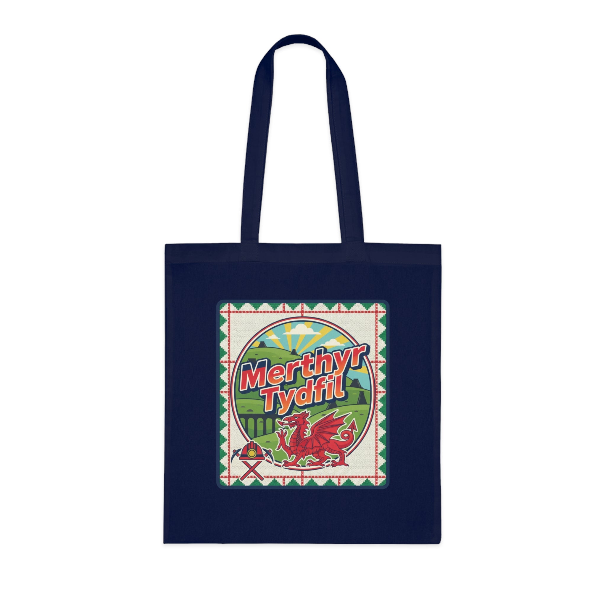 Merthyr Tydfil Welsh Pride Cotton Tote — Vintage Dragon Market Bag