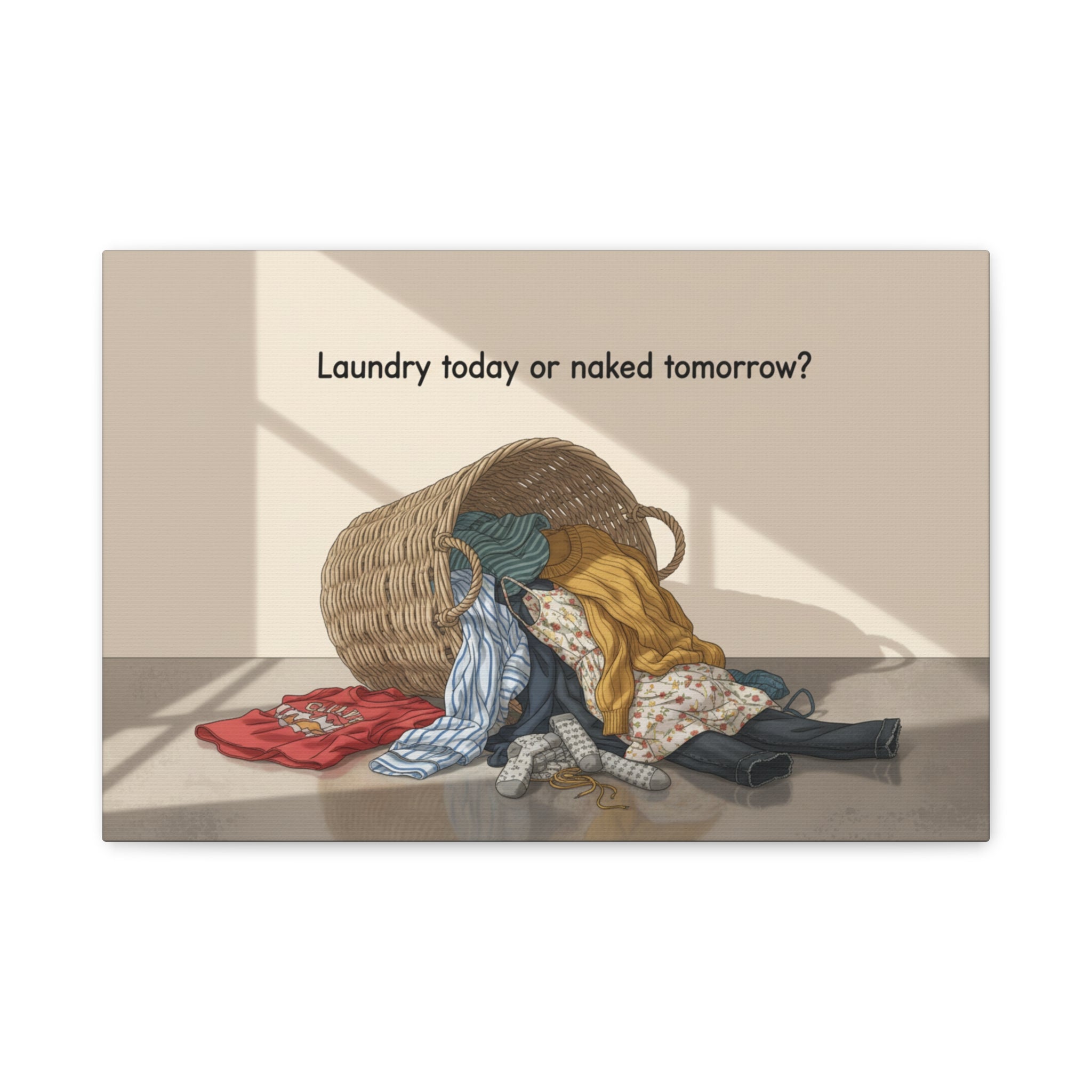 Laundry Today or Naked Tomorrow Canvas Wall Art