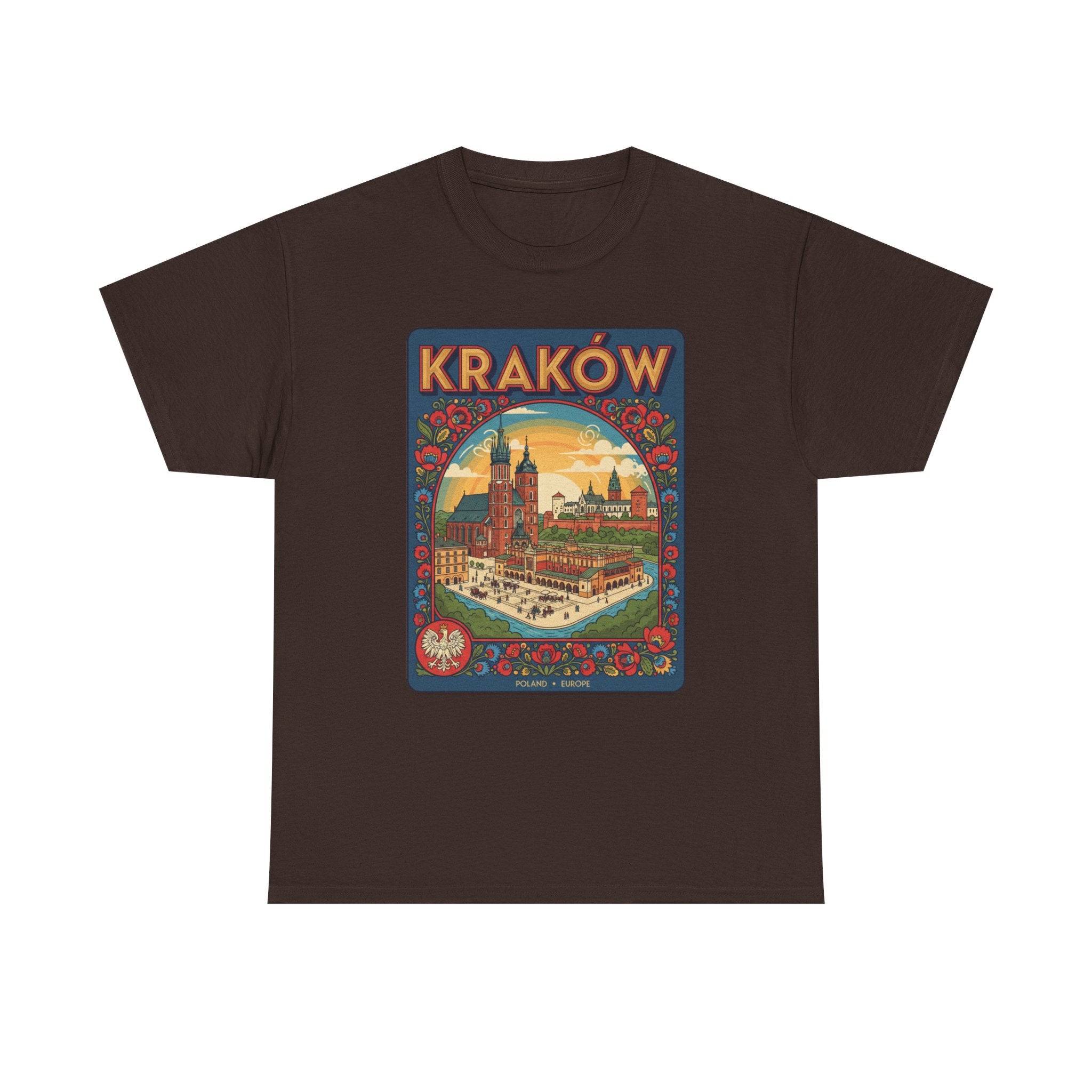 Kraków Vintage Travel T‑Shirt — Retro Polish Cityscape Tee