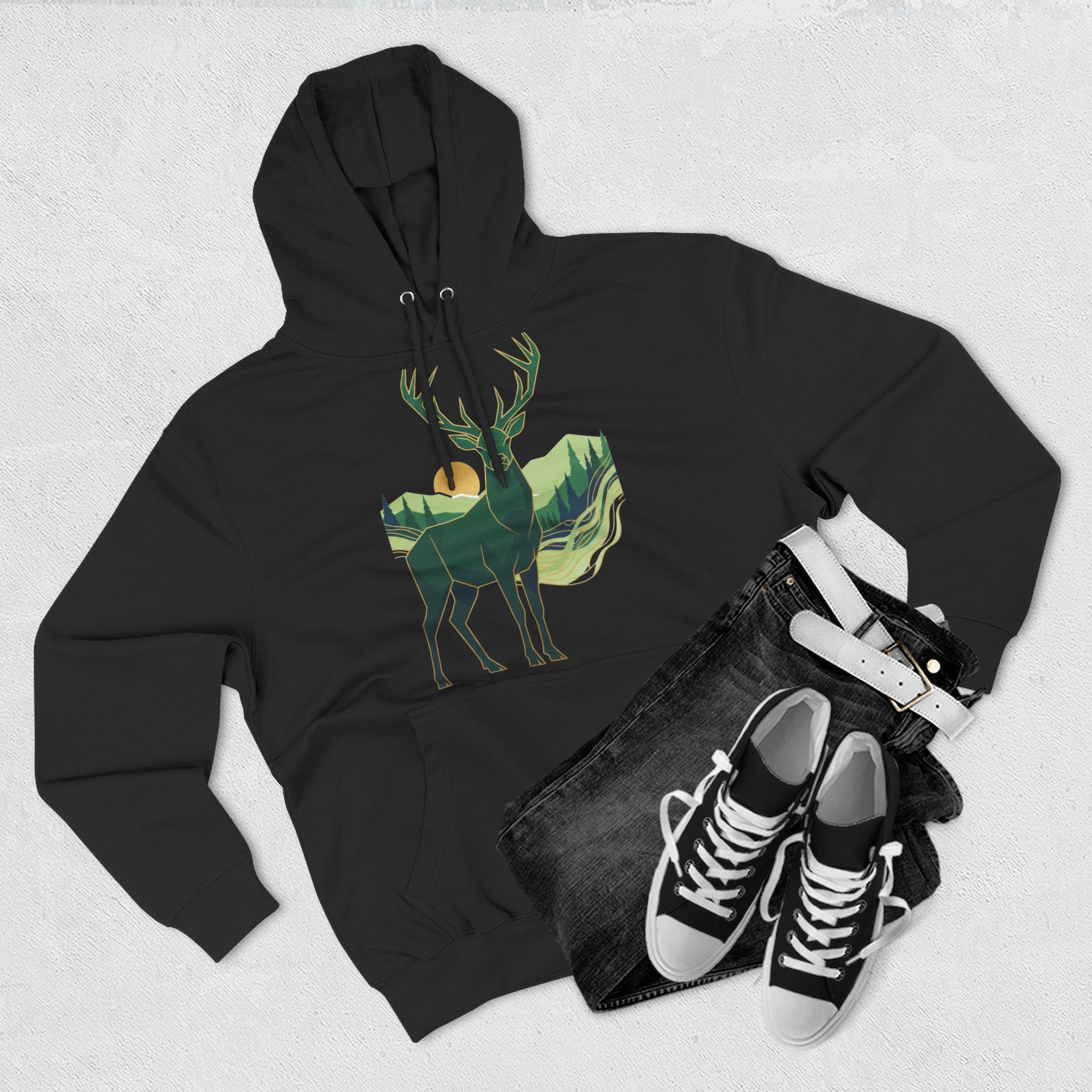 Highland Stag Heritage Hoodie — British Countryside Graphic