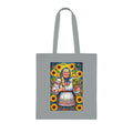 Sunflower Baba Tote - Ukrainian Folk Art Cotton Tote Bag
