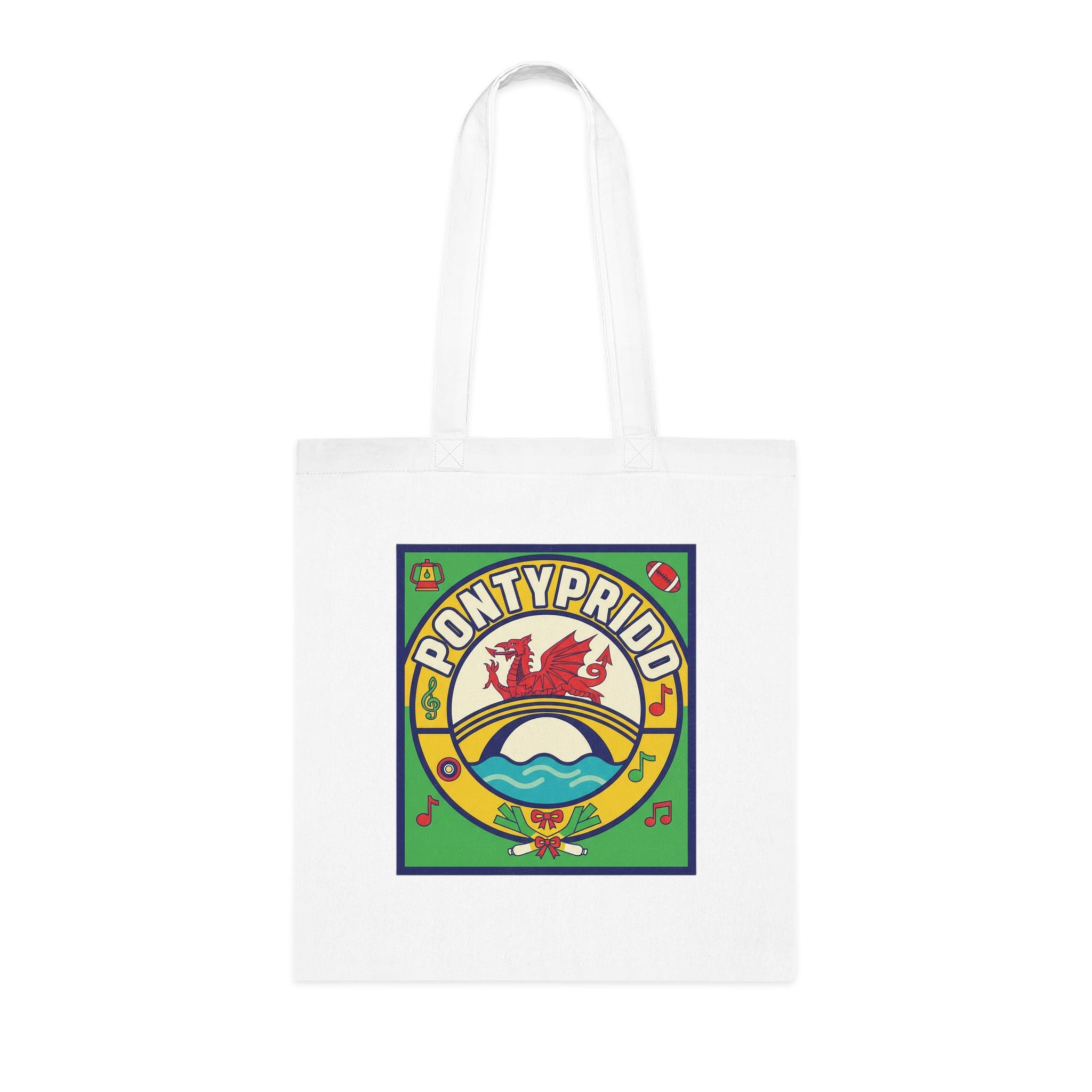 Pontypridd Retro Welsh Pride Cotton Tote Bag