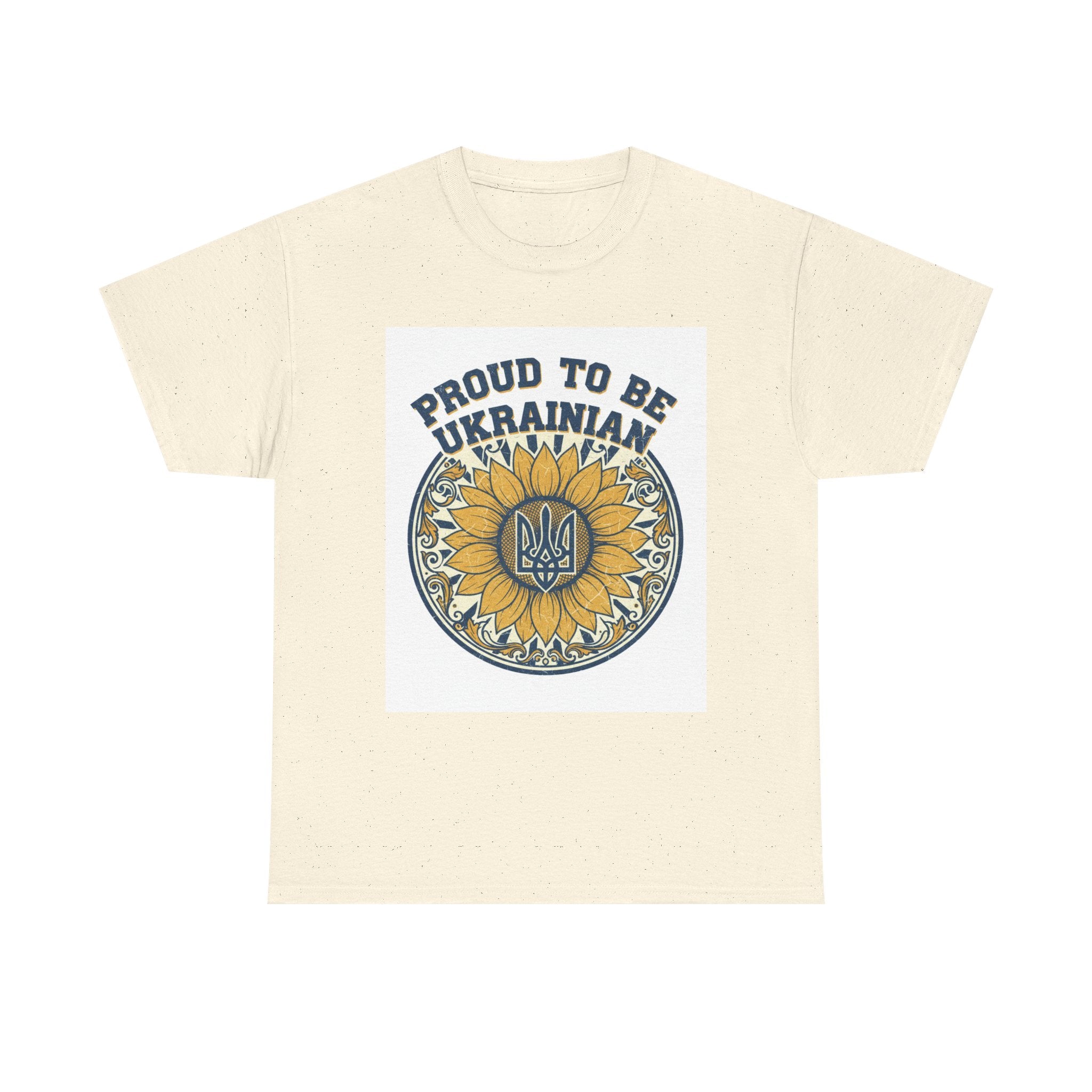 Proud to Be Ukrainian T-Shirt — Sunflower & Trident Pride Tee