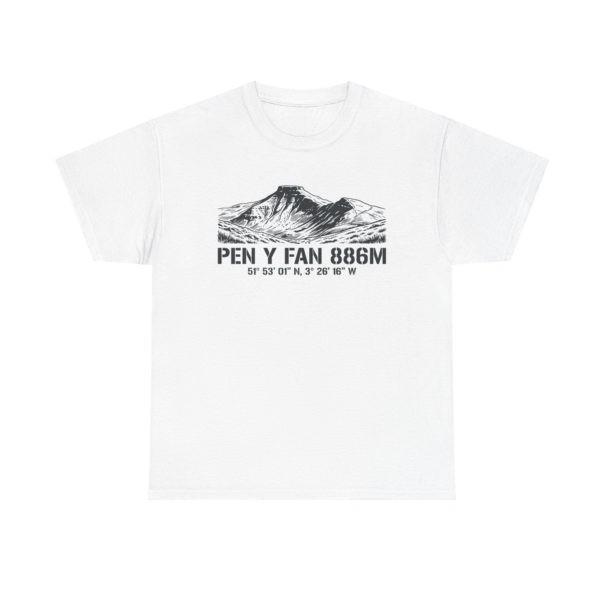Pen y Fan 886m Graphic Tee | Vintage Elevation & Coordinates