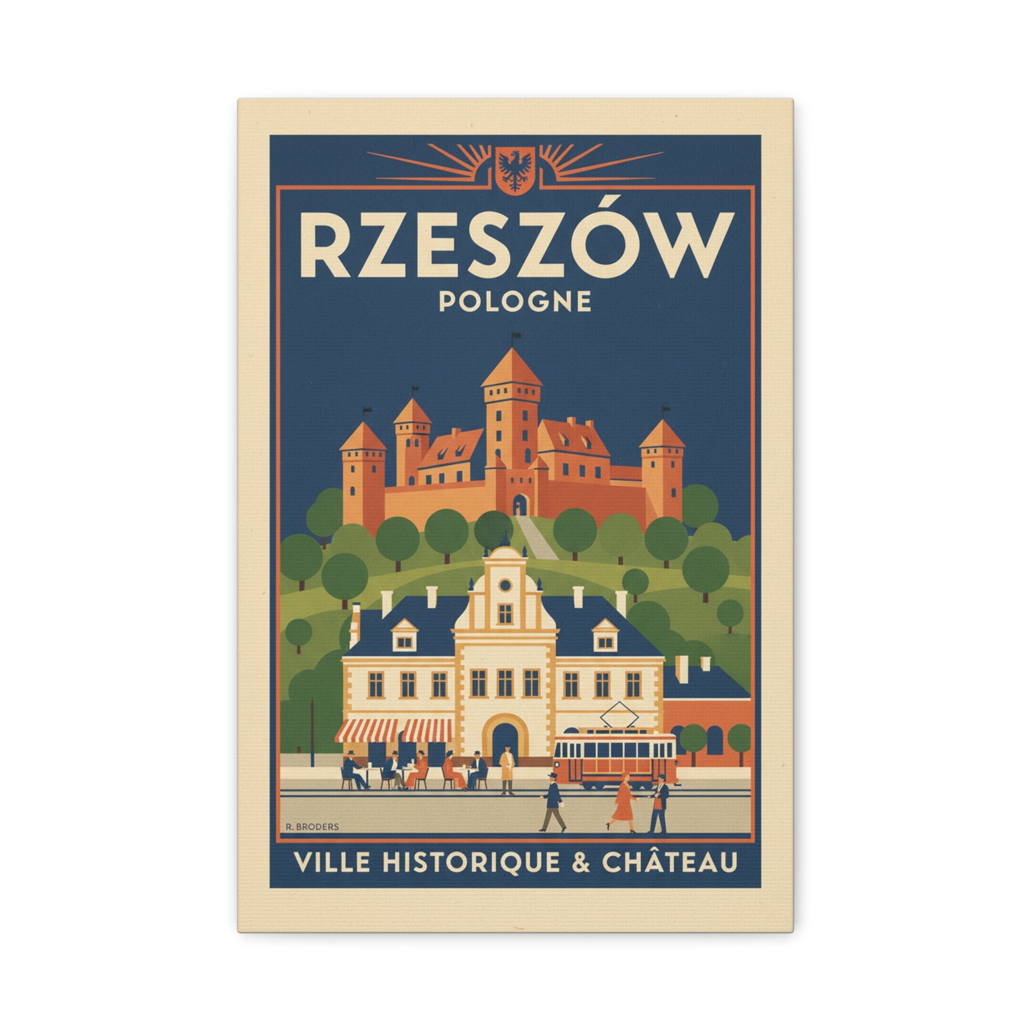 Rzeszów Vintage Travel Poster Canvas - Matte Stretched Wall Art