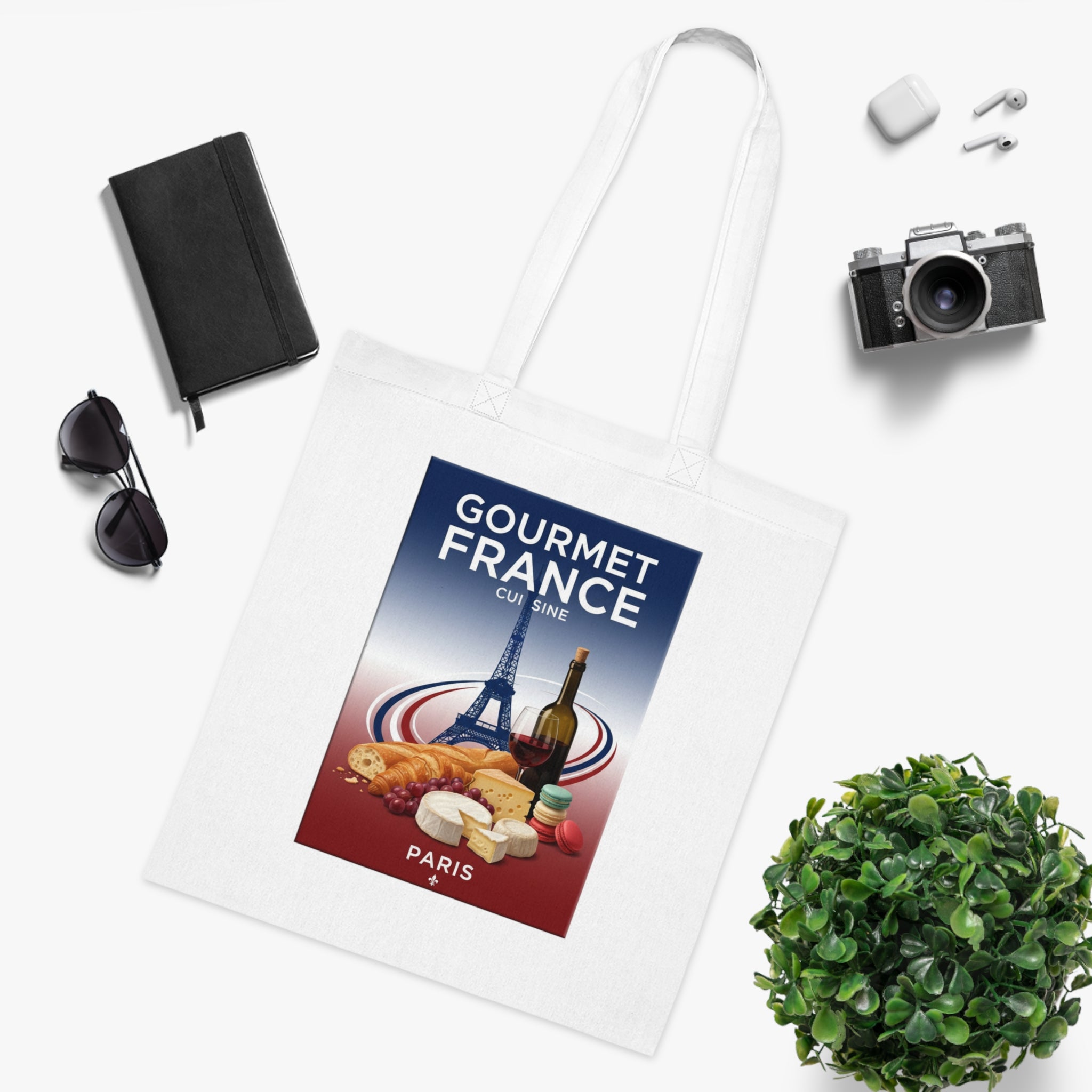 Gourmet France Tote – Paris Cuisine Canvas Cotton Bag