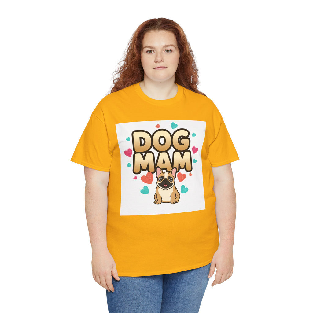 Dog Mom T-Shirt — Cute Pug Design with Hearts, Perfect Gift for Dog Lovers