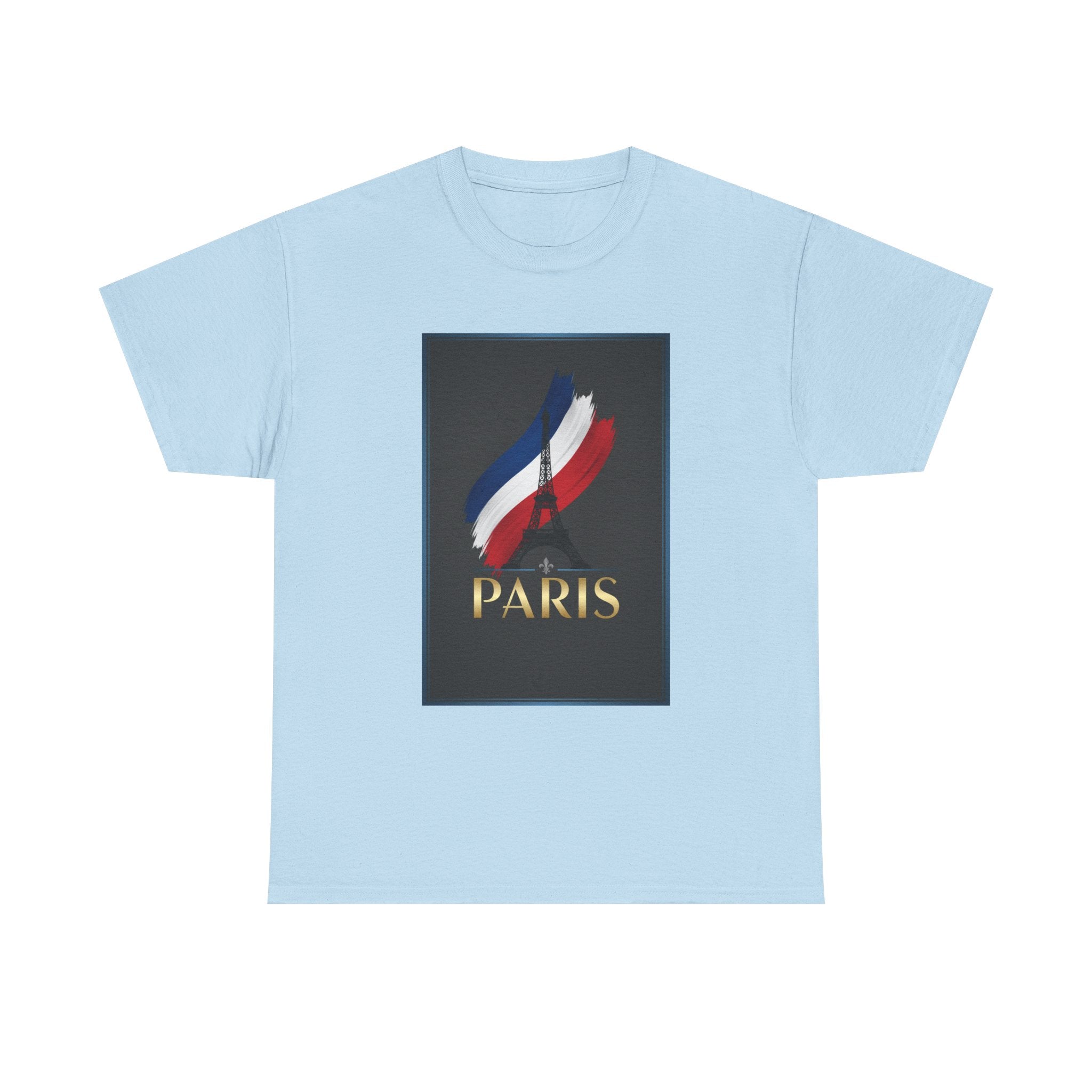 Paris Tricolor Graphic Tee — French Flag Brushstroke T-Shirt