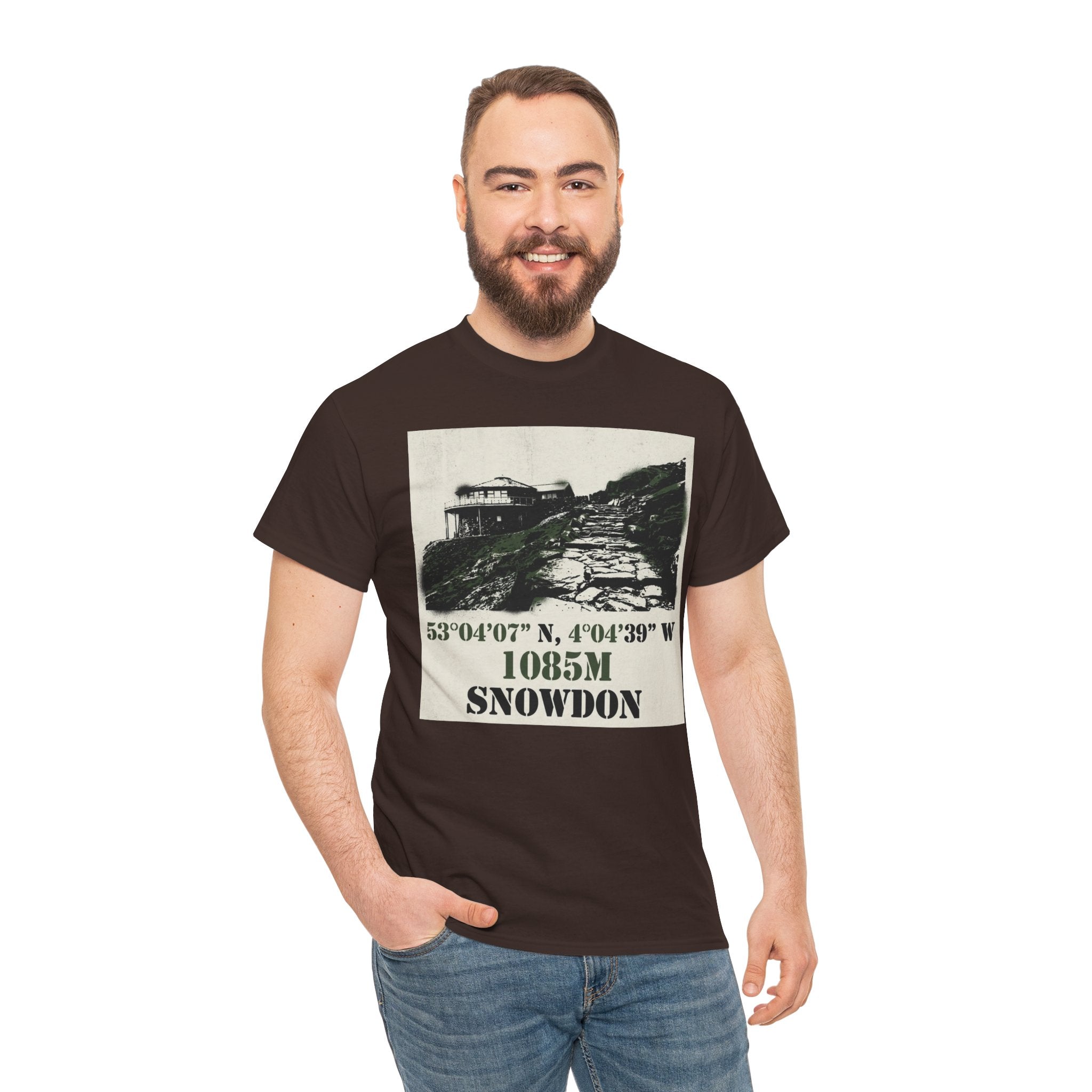 Snowdon 1085m Vintage Summit Tee — Mountain Coordinates Graphic T‑Shirt