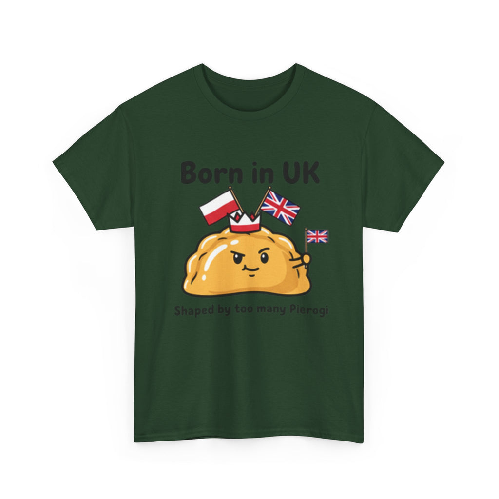 Born in UK Pierogi T‑Shirt — Funny Polish‑British Pride Tee