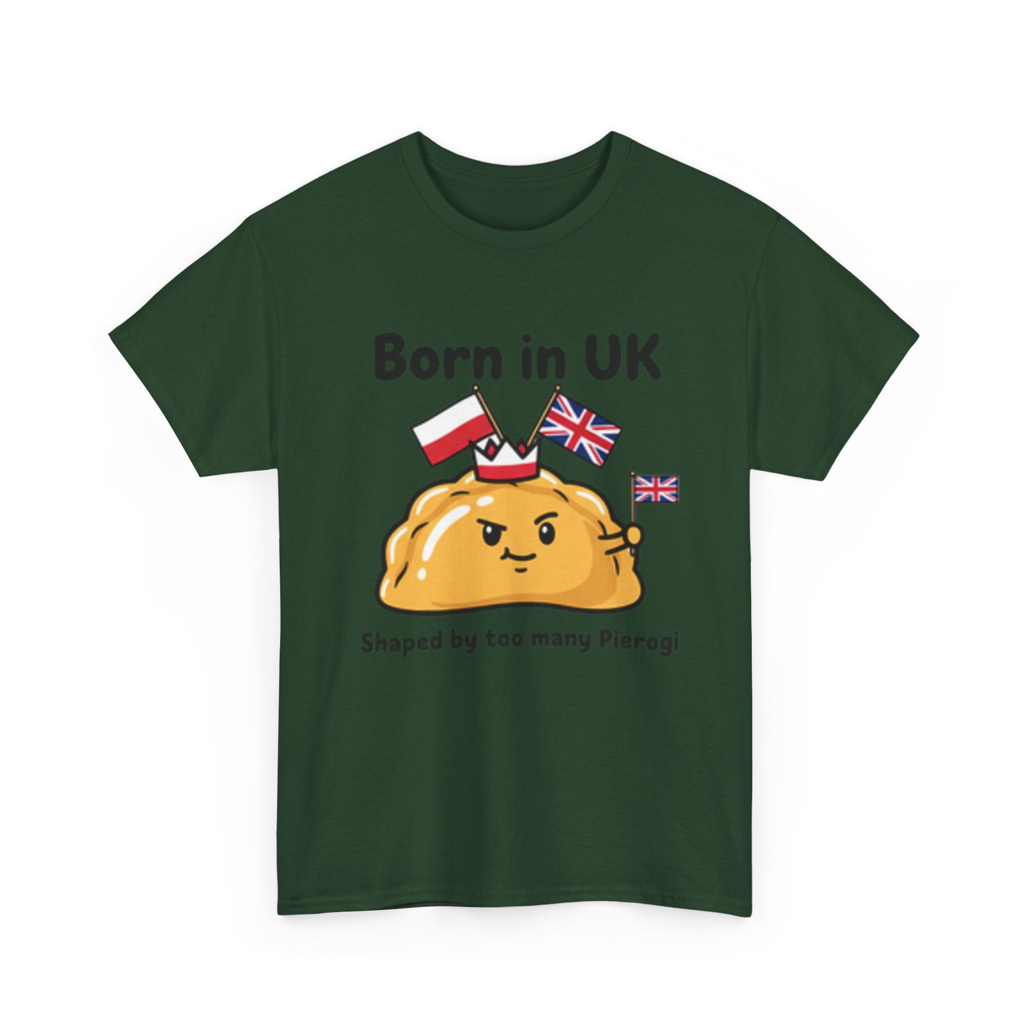 Born in UK Pierogi T‑Shirt — Funny Polish‑British Pride Tee