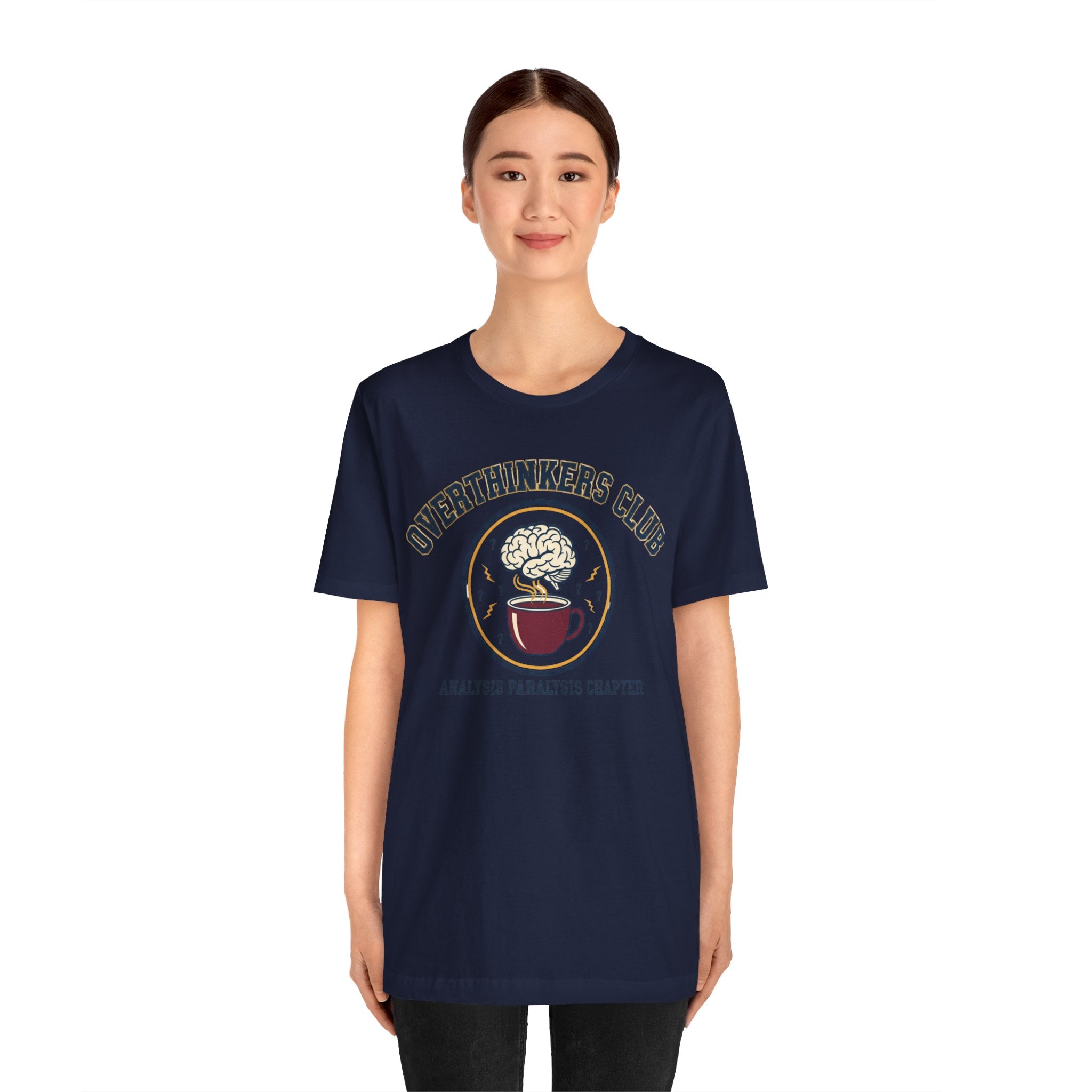 Overthinkers Club Tee | irony club shirt, varsity style shirt