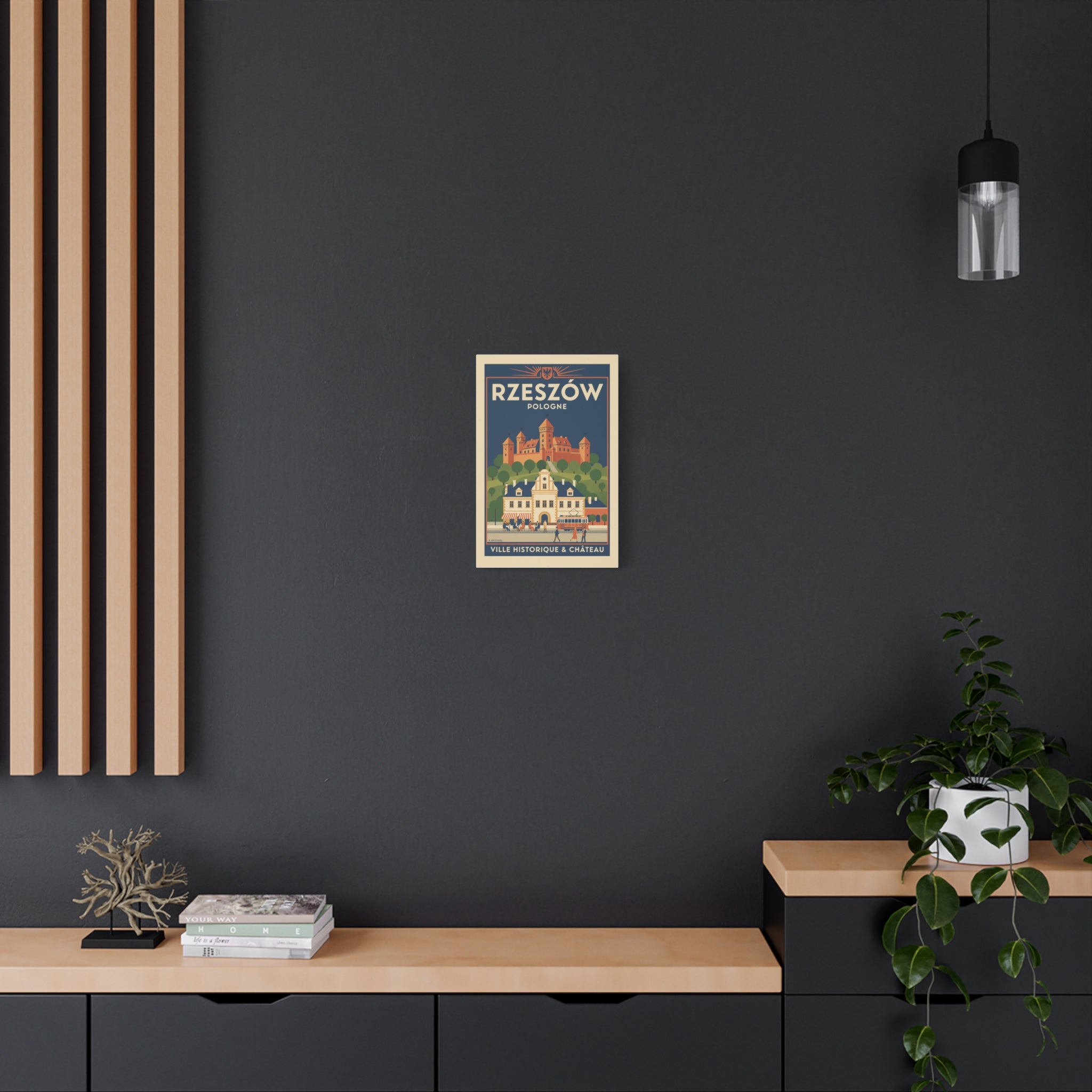 Rzeszów Vintage Travel Poster Canvas - Matte Stretched Wall Art