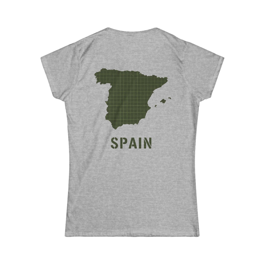 Spain Map Womens Tee — Gallus Logo Travel T‑Shirt