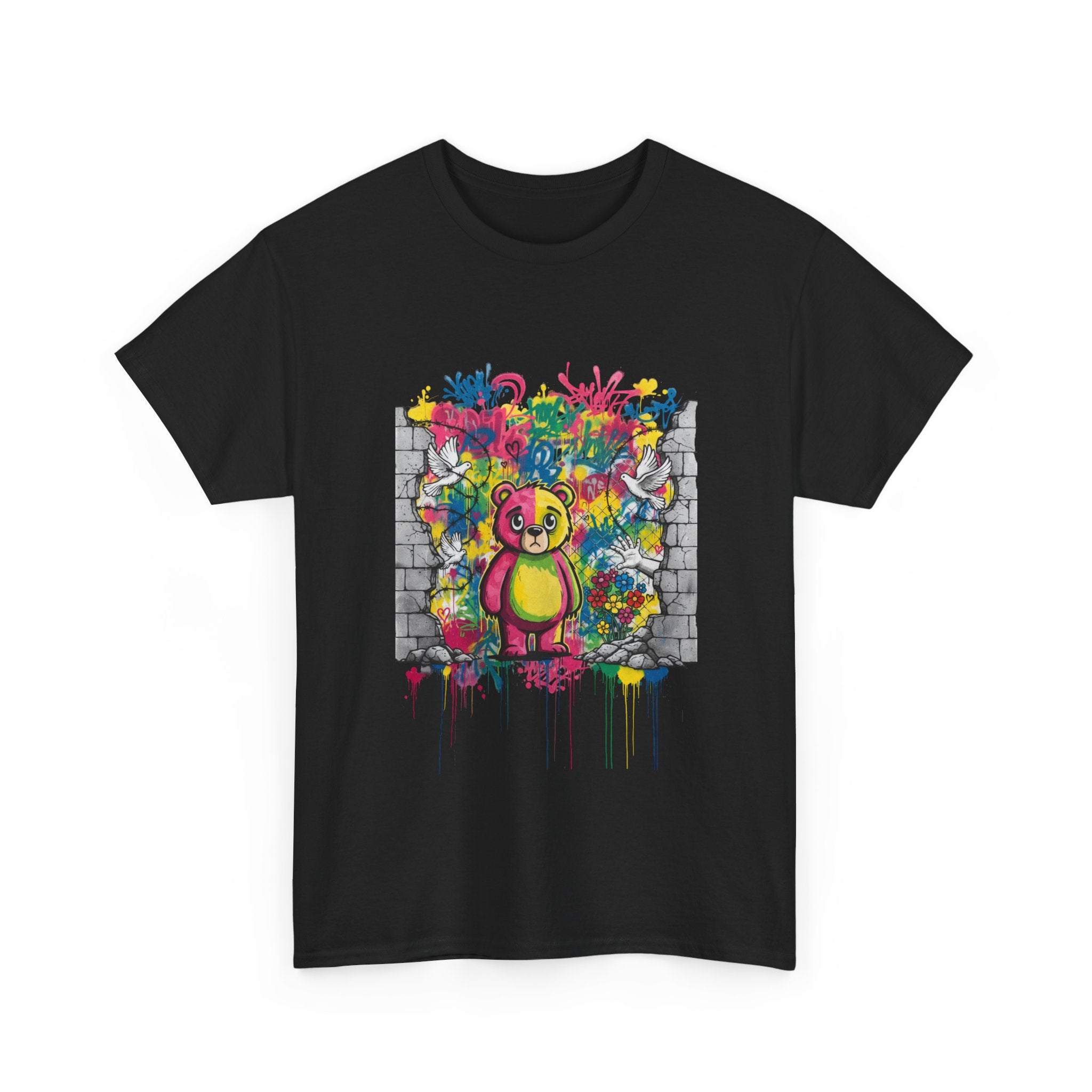 Graffiti Teddy Street Art T-Shirt — Colourful Bear Tee
