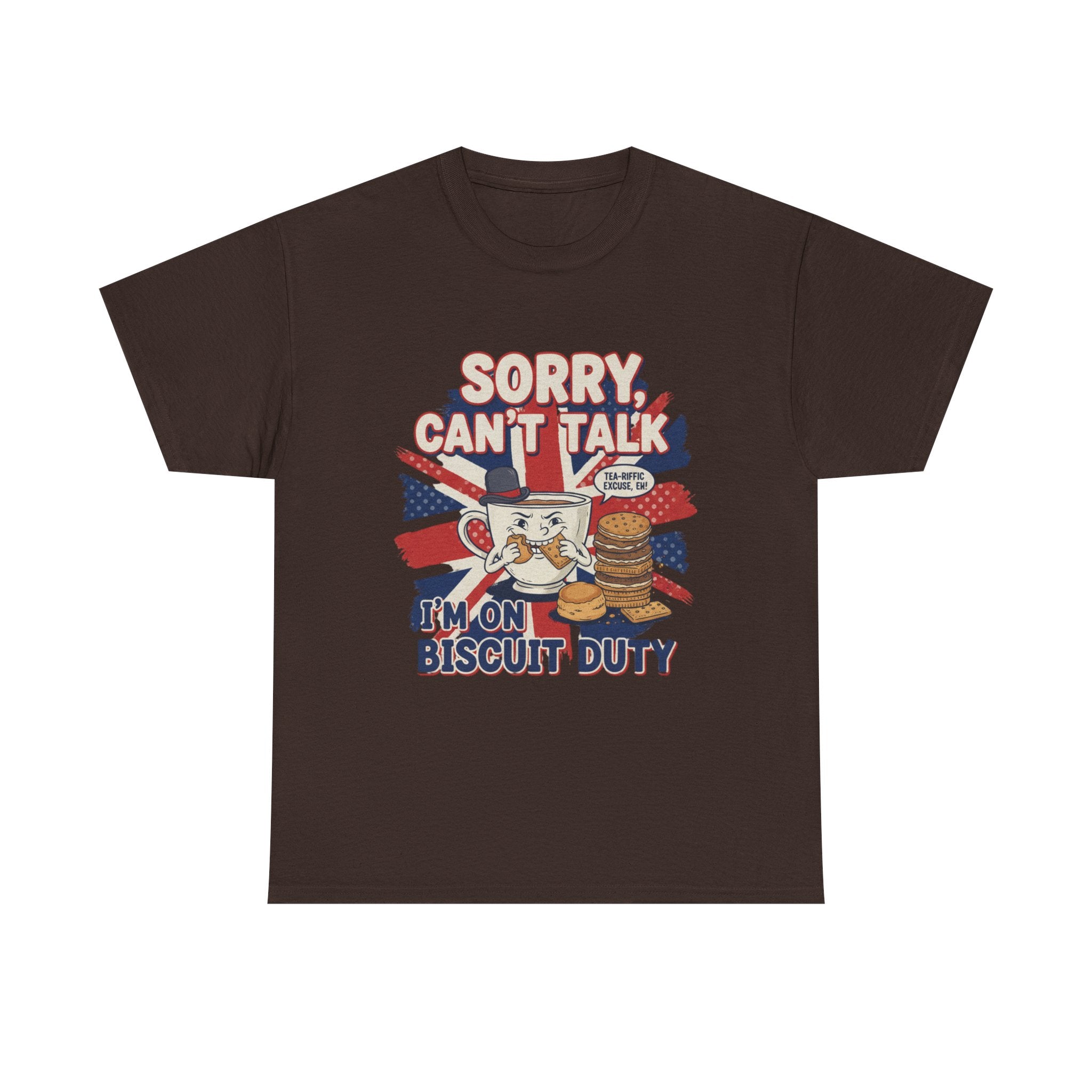 Biscuit Duty T‑Shirt - "Sorry Can't Talk, I'm On Biscuit Duty" British Tea & Biscuit Graphic Tee