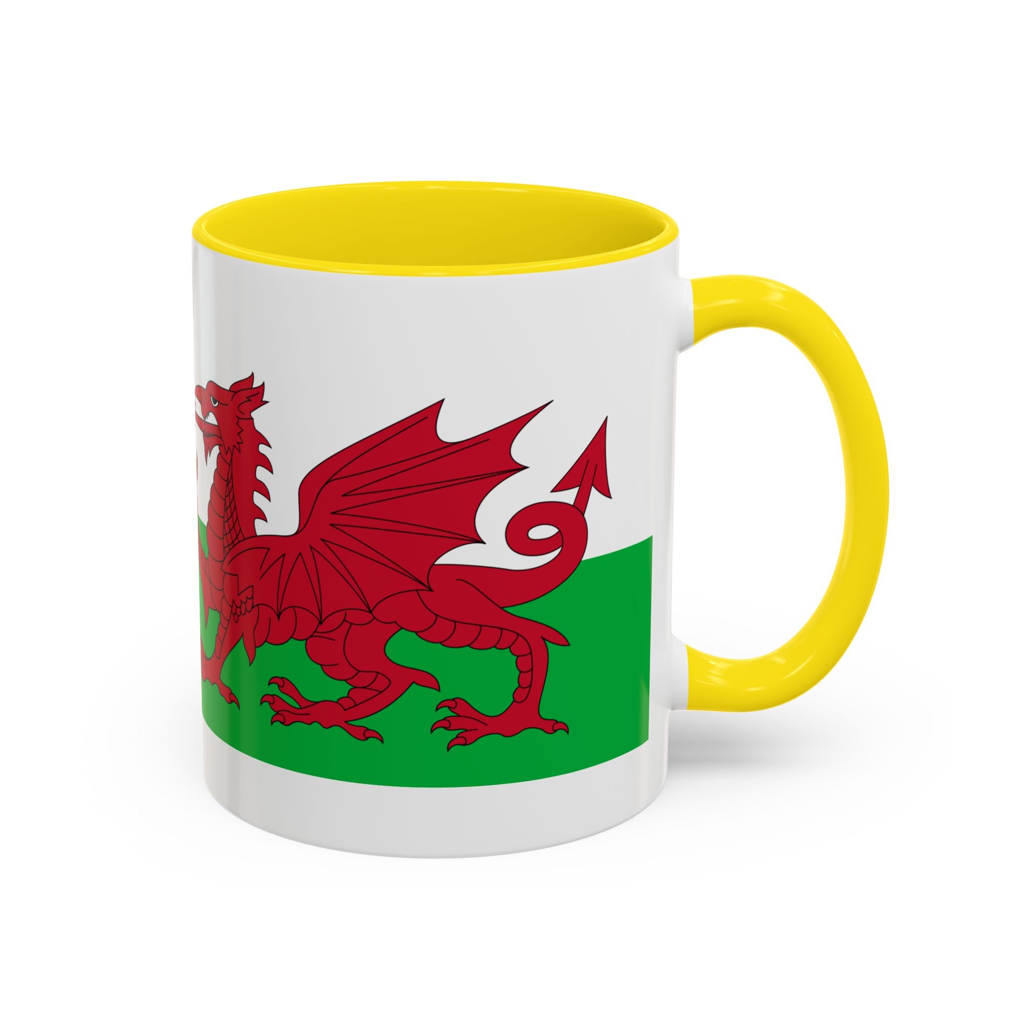 Wales Flag Accent Coffee Mug (11/15oz) – Red Welsh Dragon Tea & Coffee Cup