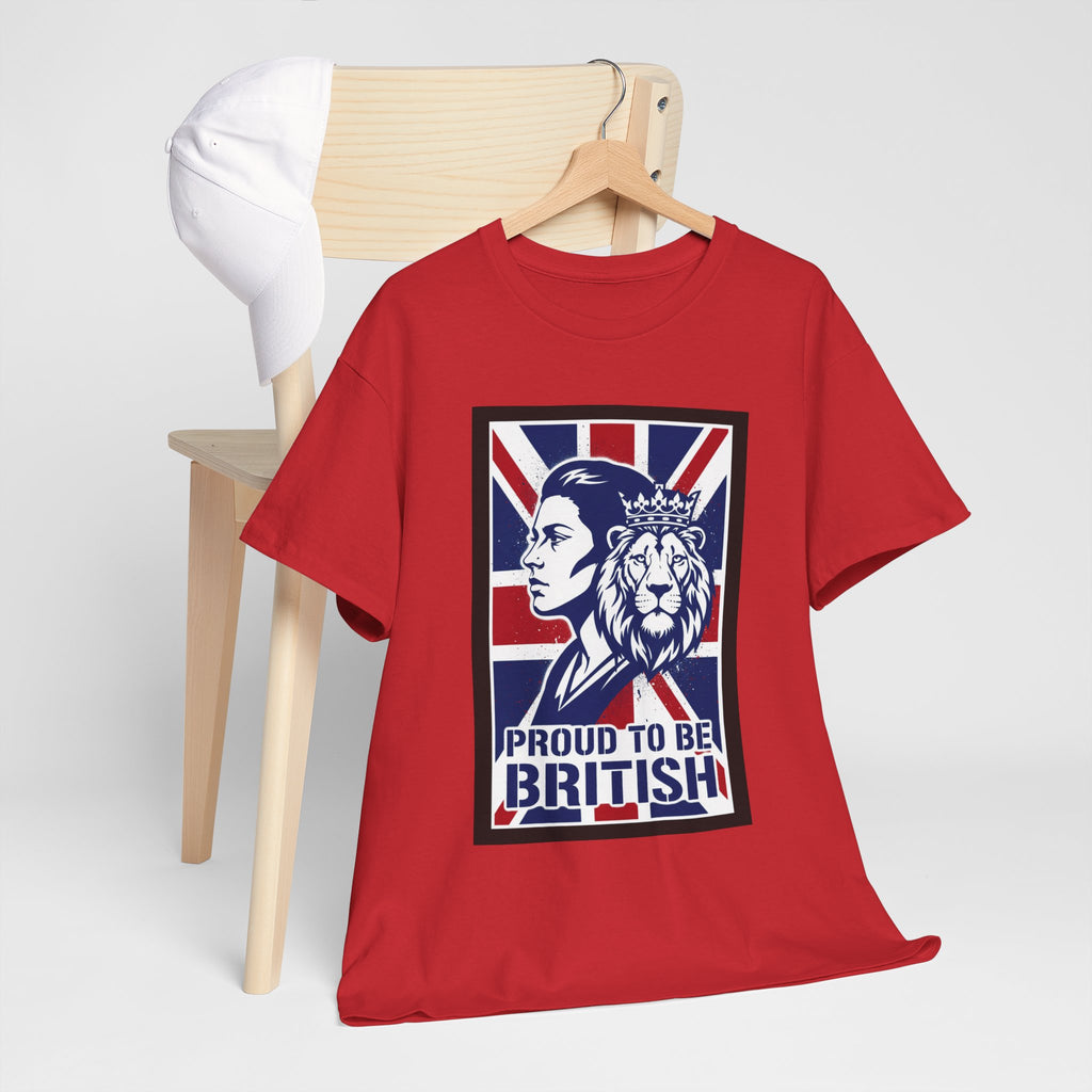 Proud to Be British T-Shirt – Union Jack Lion Graphic Tee