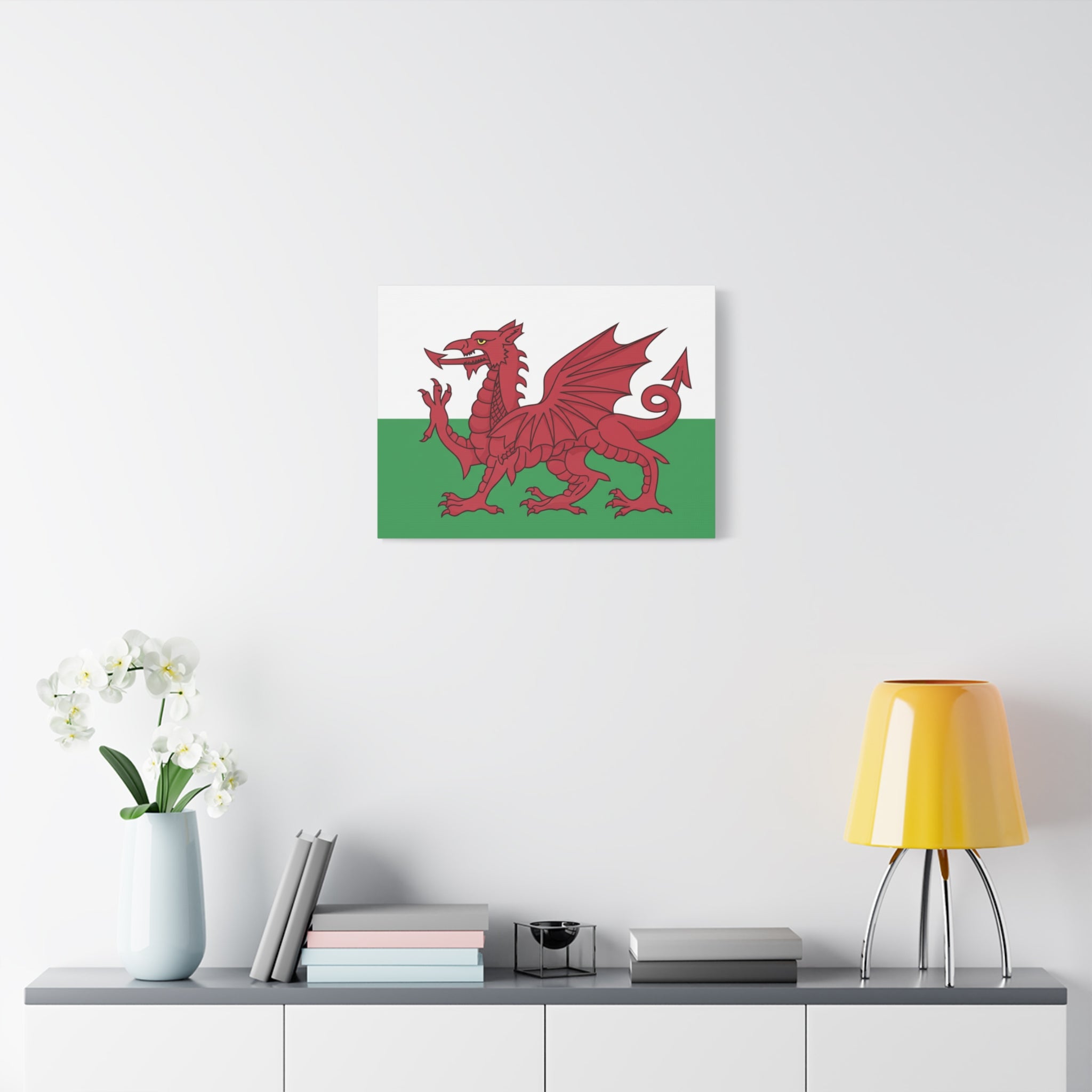 Welsh Flag Canvas Print — Red Dragon Matte Stretched Wall Art