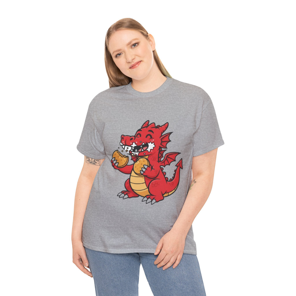 Red Dragon Eating Tacos T-Shirt — Cute Cartoon Taco Lover Tee